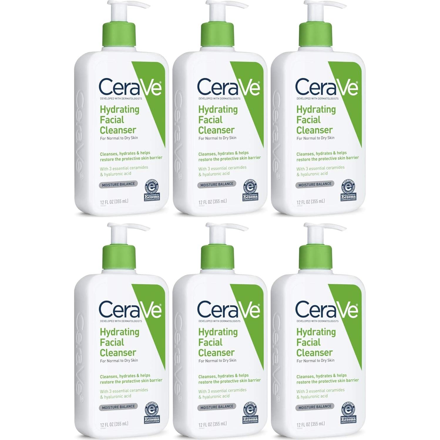 Limpiador Hidratante CeraVe 355 ml Normal a Seco Paquete 6