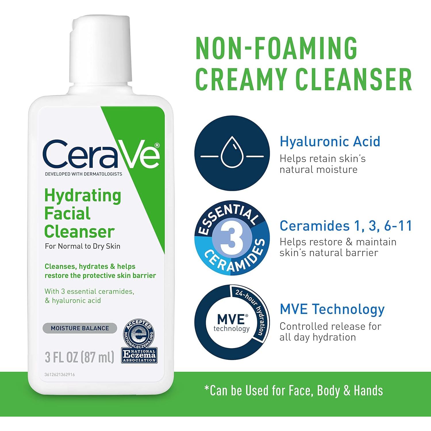 CeraVe Kit de Cuidado Facial AM PM y Limpiador 85g