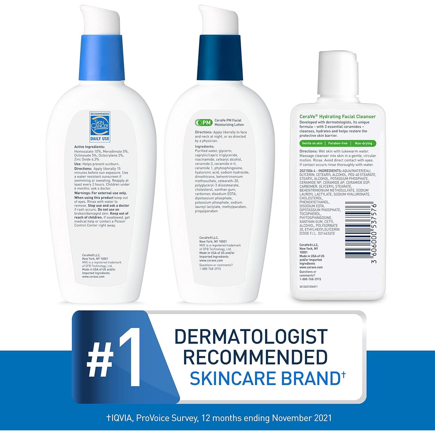 CeraVe Kit de Cuidado Facial AM PM y Limpiador 85g