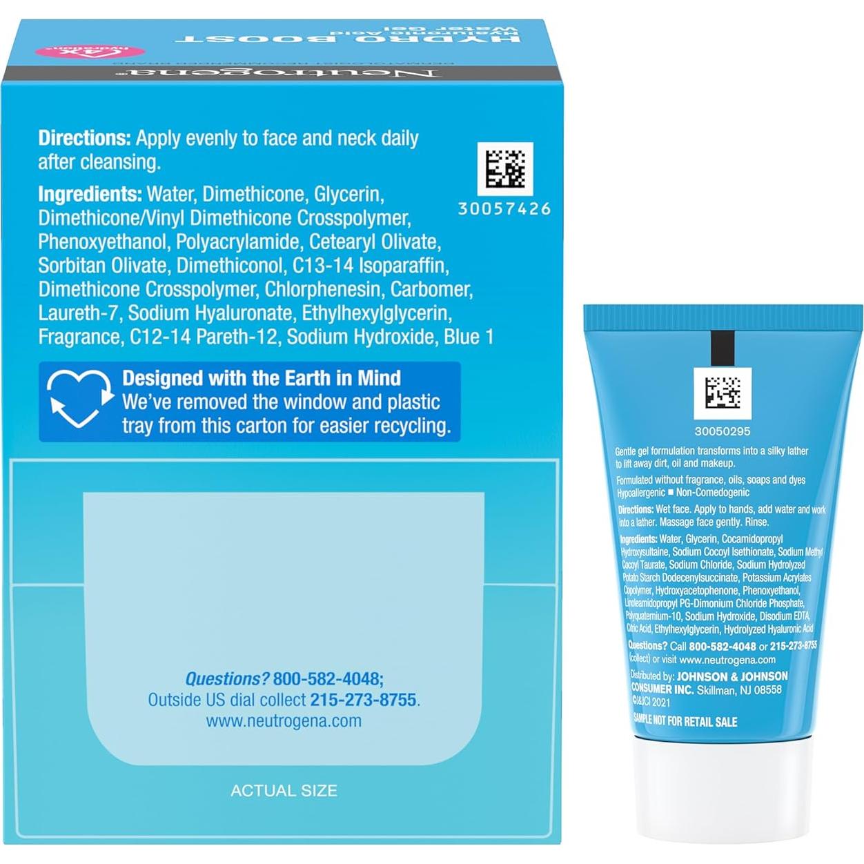 Neutrogena Hydro Boost Gel Hidratante Facial 50 ml + Limpiador 15 ml