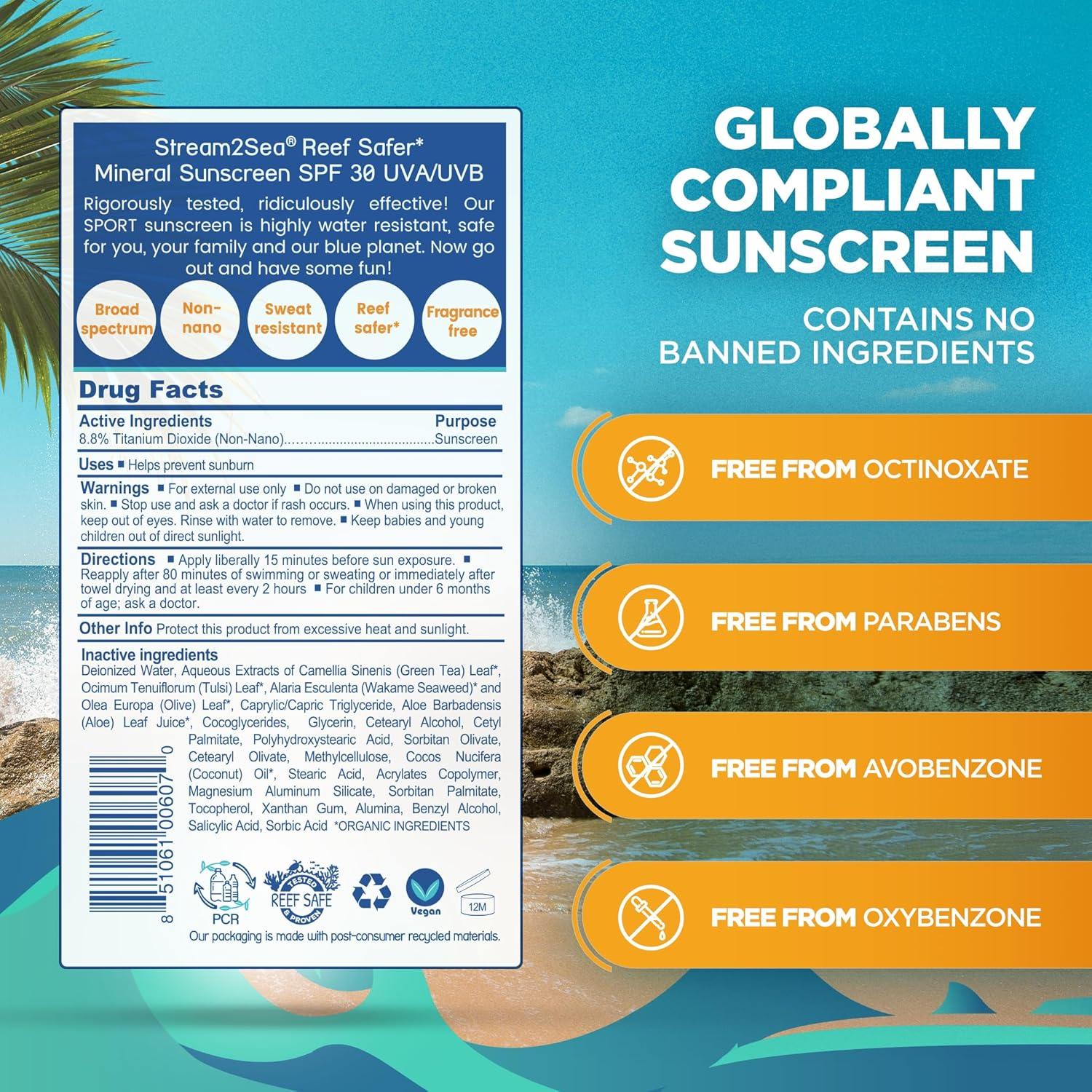 Protector Solar Mineral Biodegradable Stream2Sea SPF 30 85g