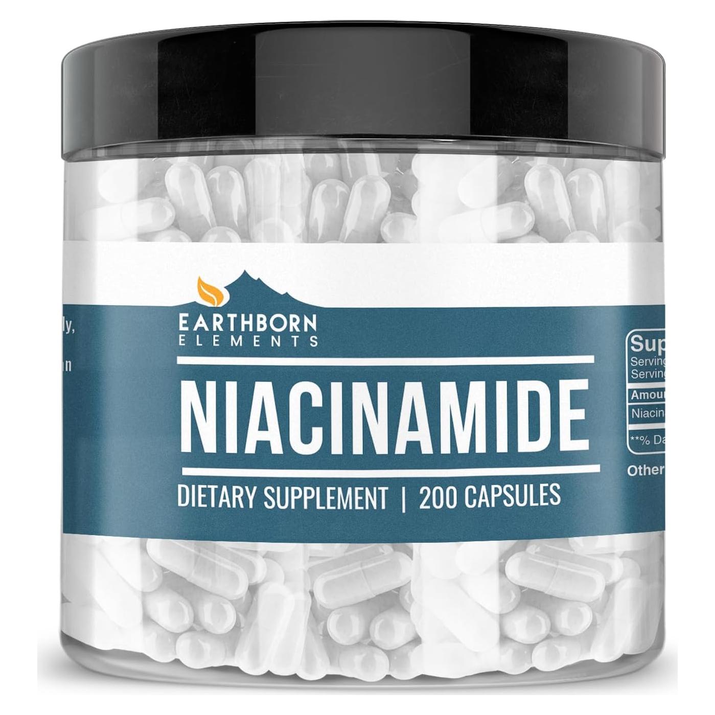 Cápsulas de Niacinamida 200 Elementos de la Tierra 100 Días