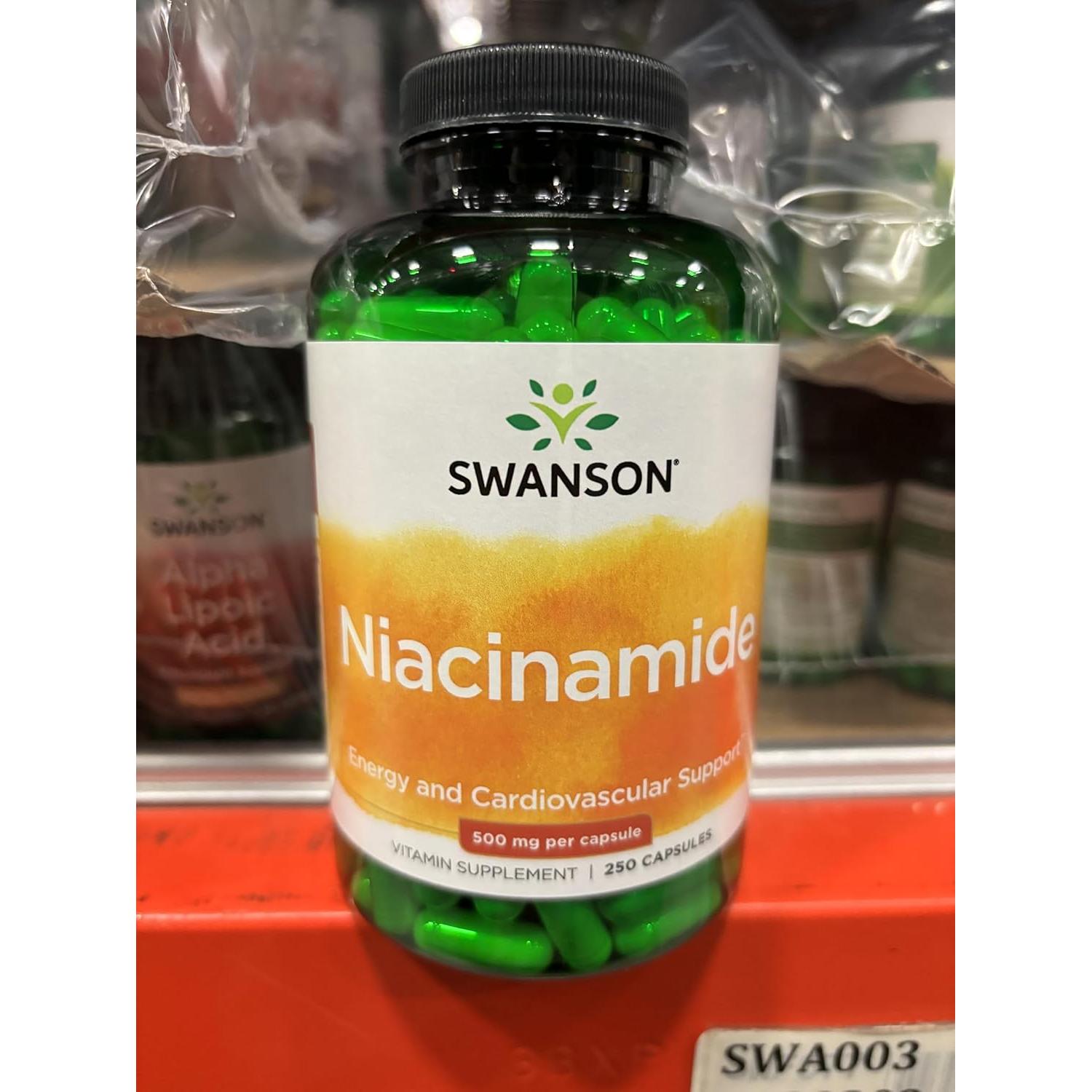 Suplemento de Niacinamida Swanson 500 mg 250 Cápsulas