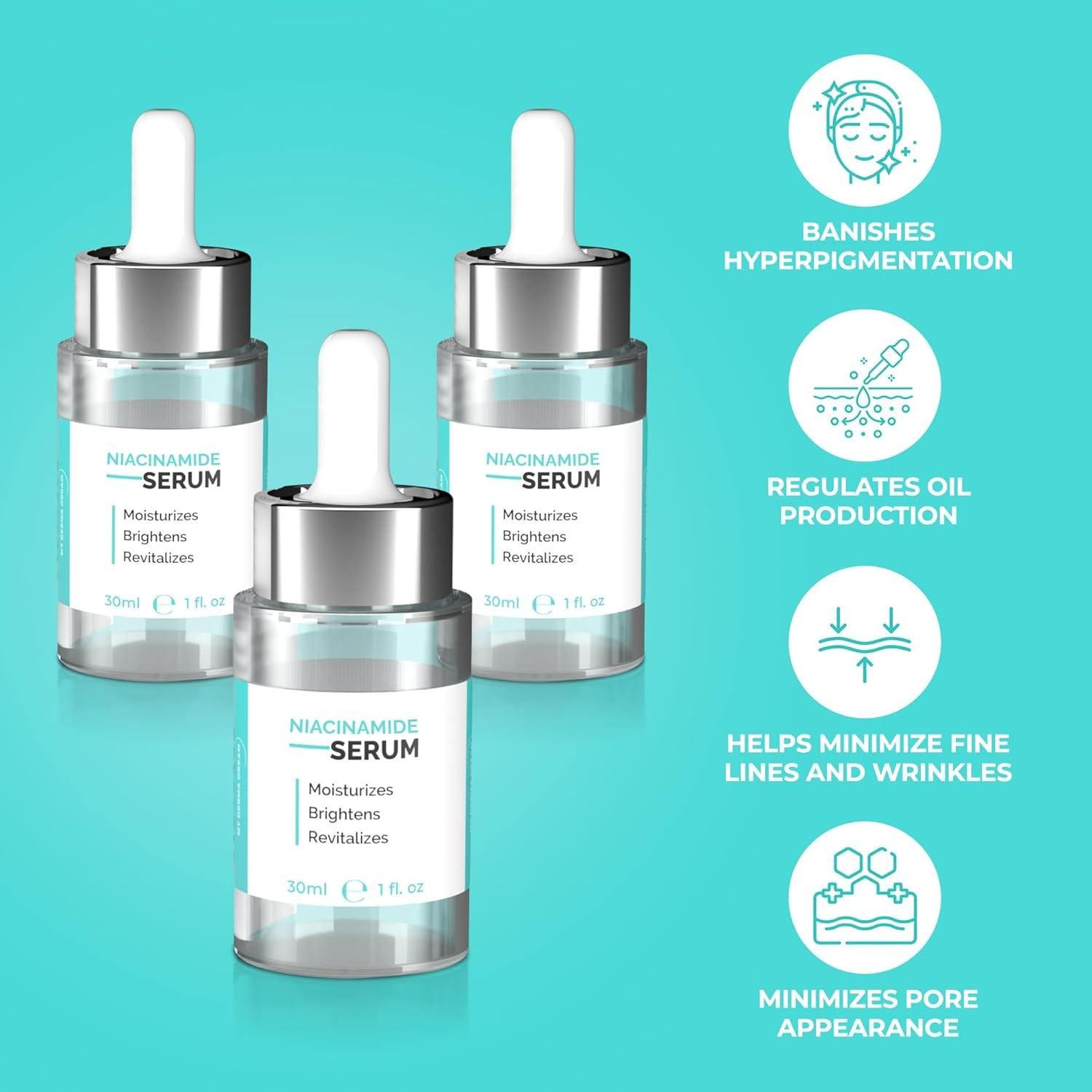 Suero Facial Niacinamida 5% My Derma Dream 30 ml x3