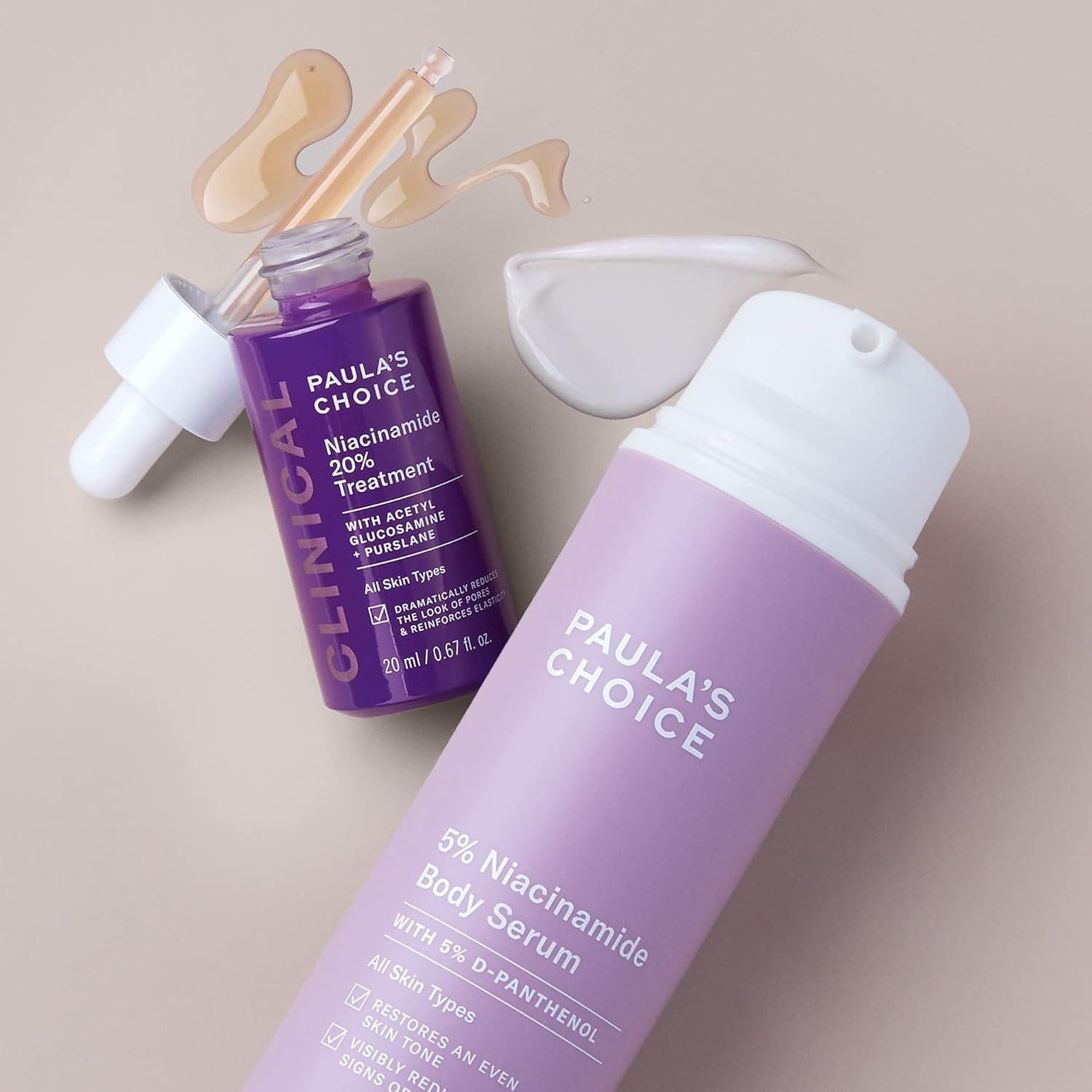 Kit Suero Corporal Niacinamida 5% y 20% Paula, 2 Piezas