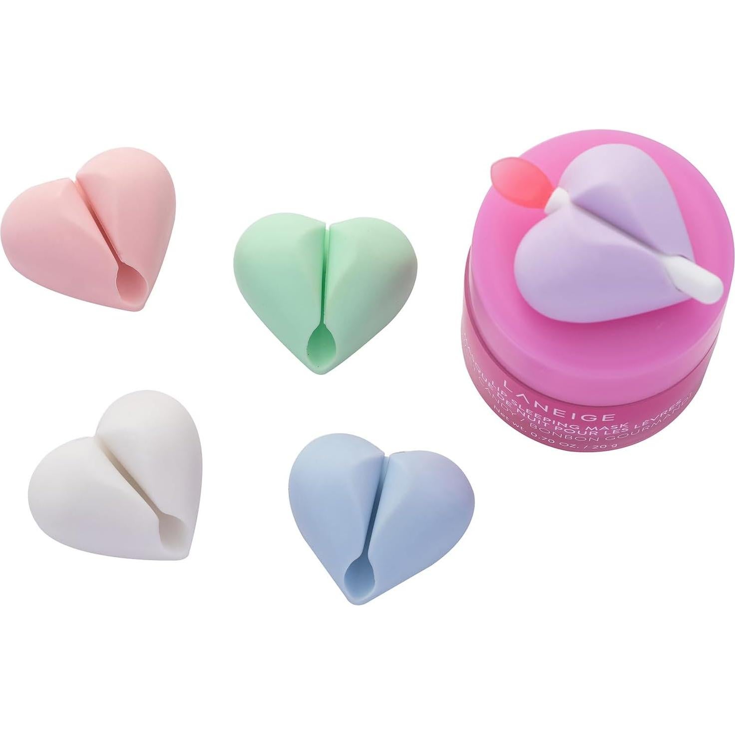 Soporte Organizador de Brochas de Labios Veseek - Silicona Corazón