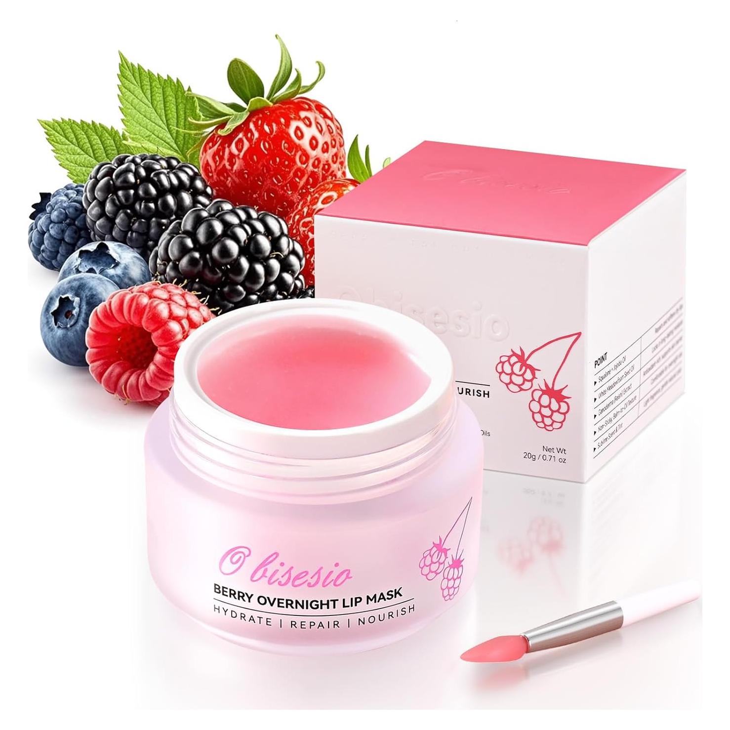 Mascarilla Labial Nocturna Obisesio 20g Hidratante con Escualano