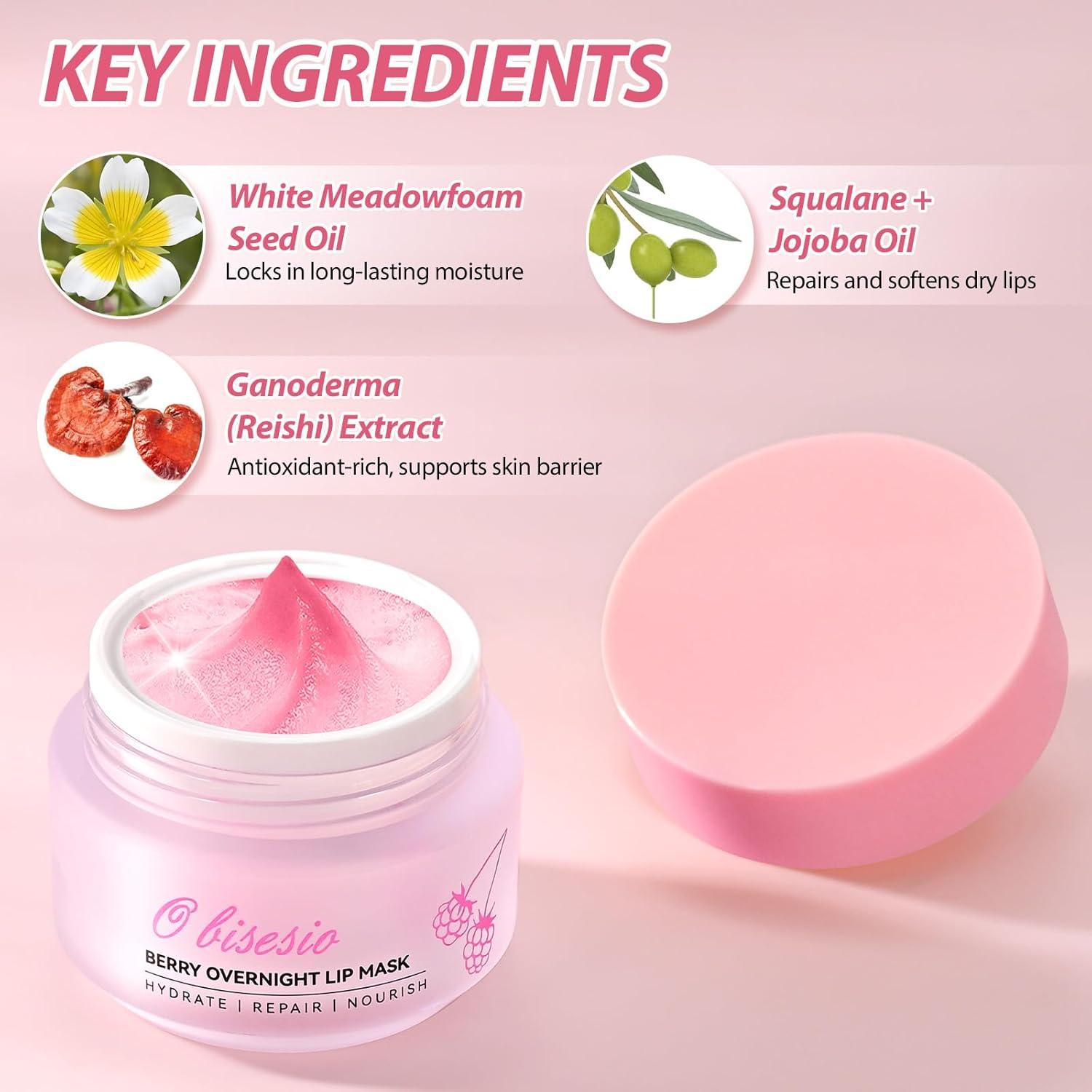 Mascarilla Labial Nocturna Obisesio 20g Hidratante con Escualano