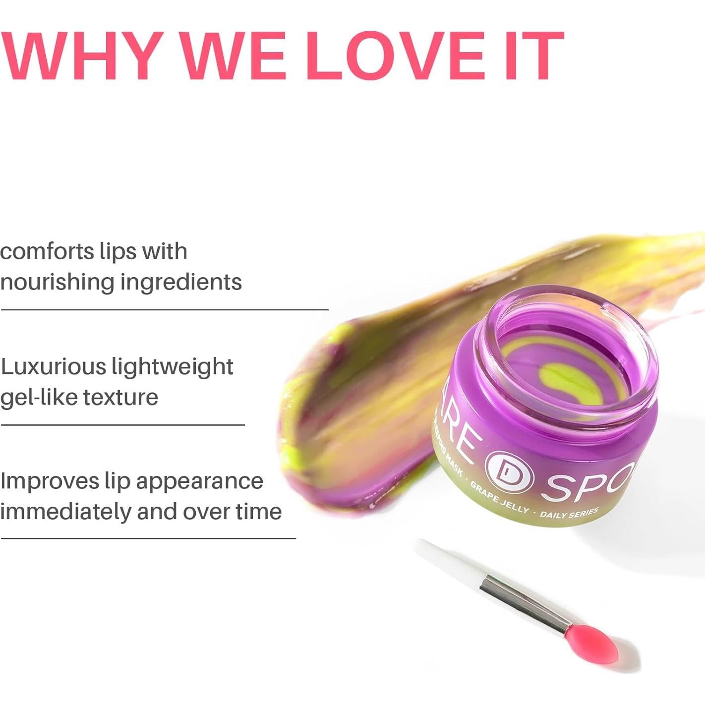 Mascarilla Labial Gel Uva SPODARE 12.4 ml - Hidrata y Repara