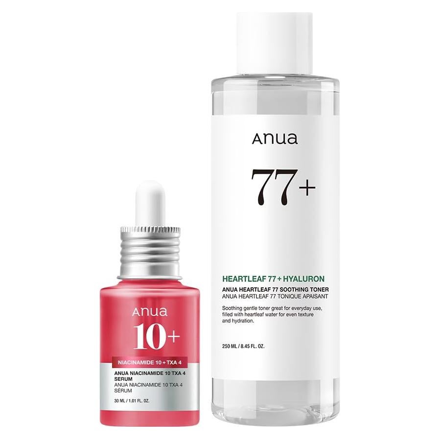 Set de Cuidado de Piel de Vidrio Anua 10% Niacinamida + Tónico Calmante