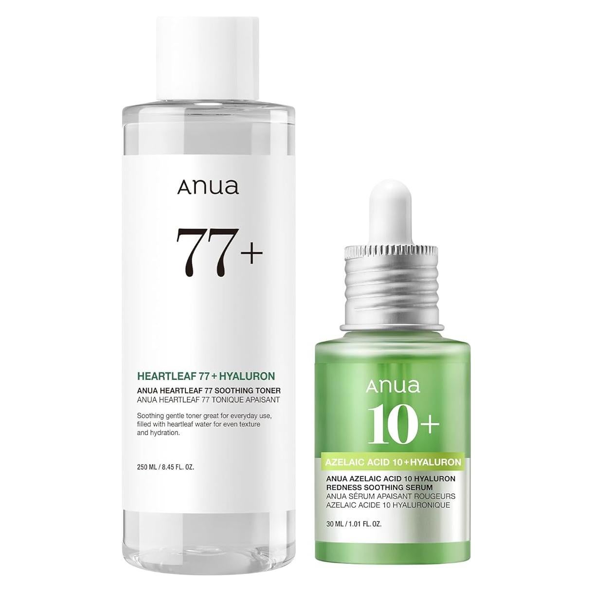 Dúo Suavizante ANUA: Ácido Azelaico y Tónico Heartleaf 77