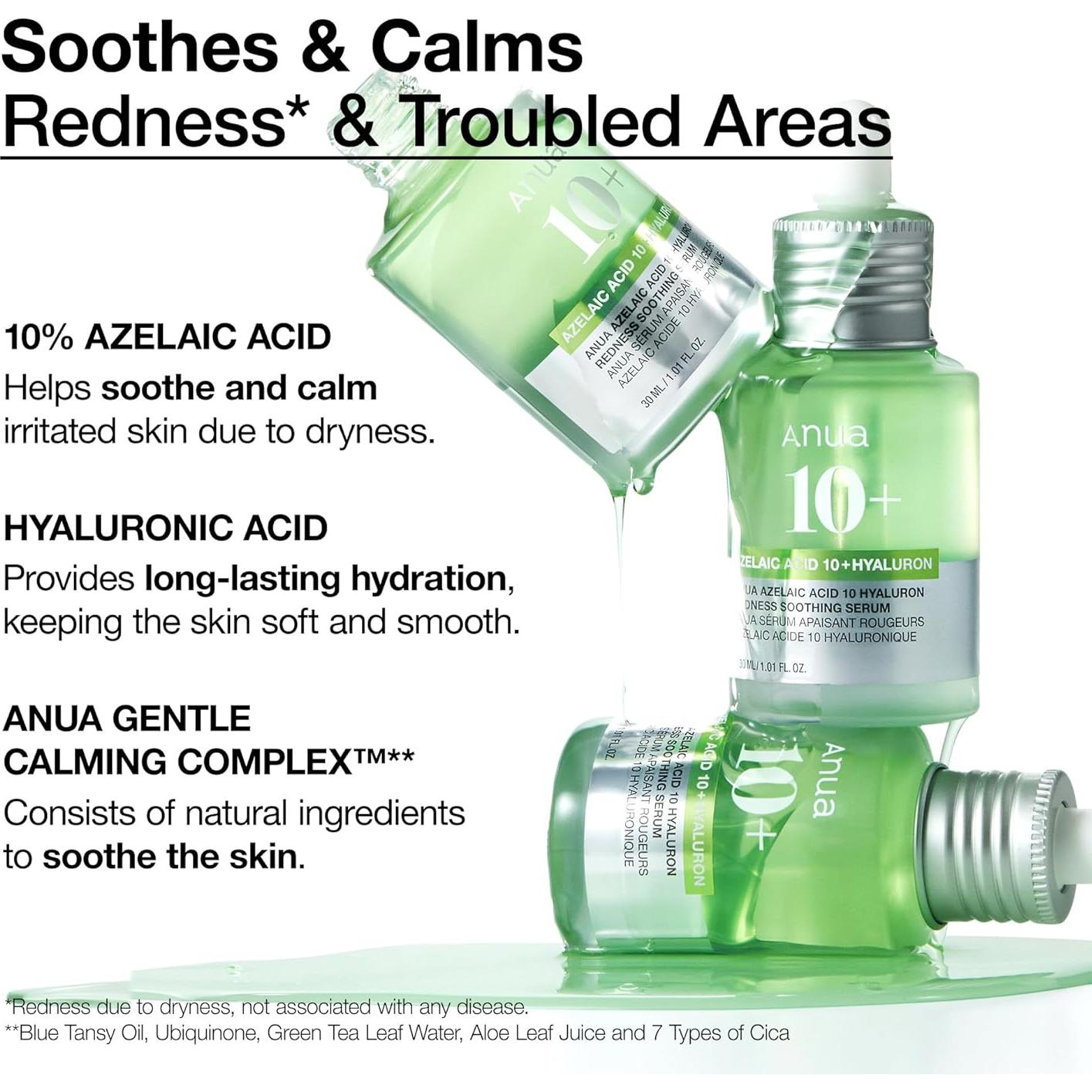 Dúo Suavizante ANUA: Ácido Azelaico y Tónico Heartleaf 77