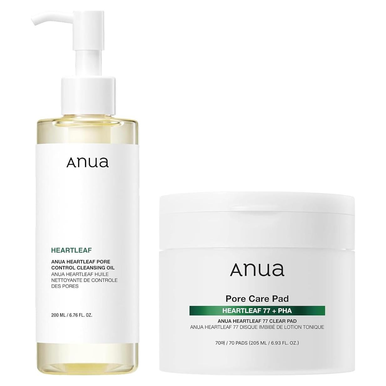 Set de Cuidado Facial Auna: Aceite Limpiador y Almohadillas Exfoliantes