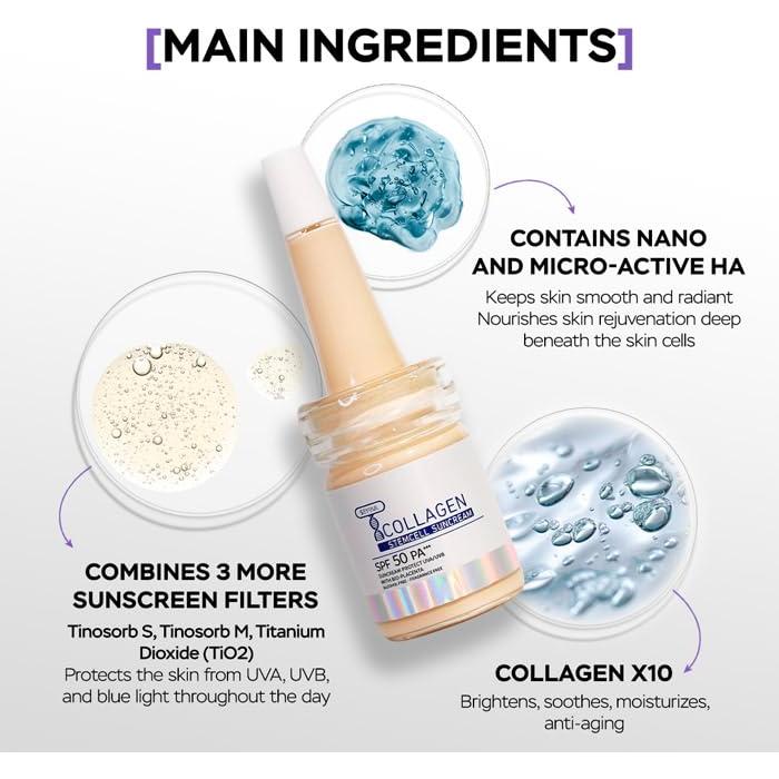 Suero Solar T-Collagen Stemcell SPF50+ PA++++ 4 Botellas