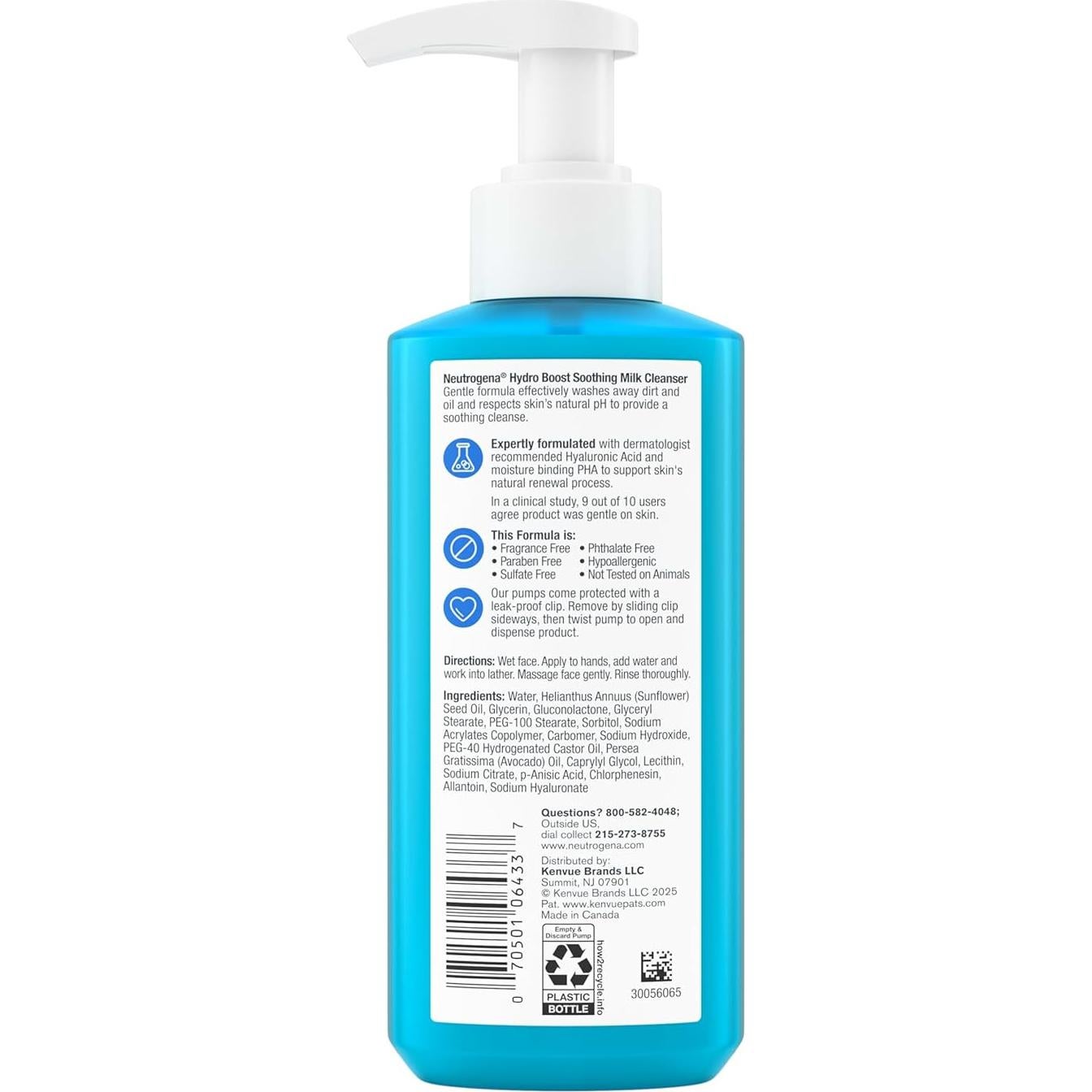 Limpiador Facial Neutrogena Hydro Boost 230 ml - Suave y Sin Fragancia