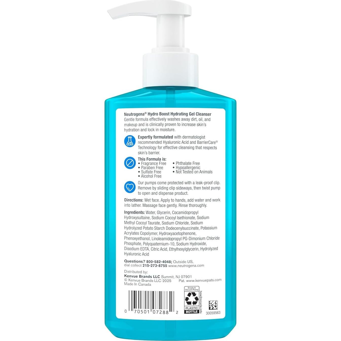 Limpiador Facial Neutrogena Hydro Boost 354 ml Hipoalergénico