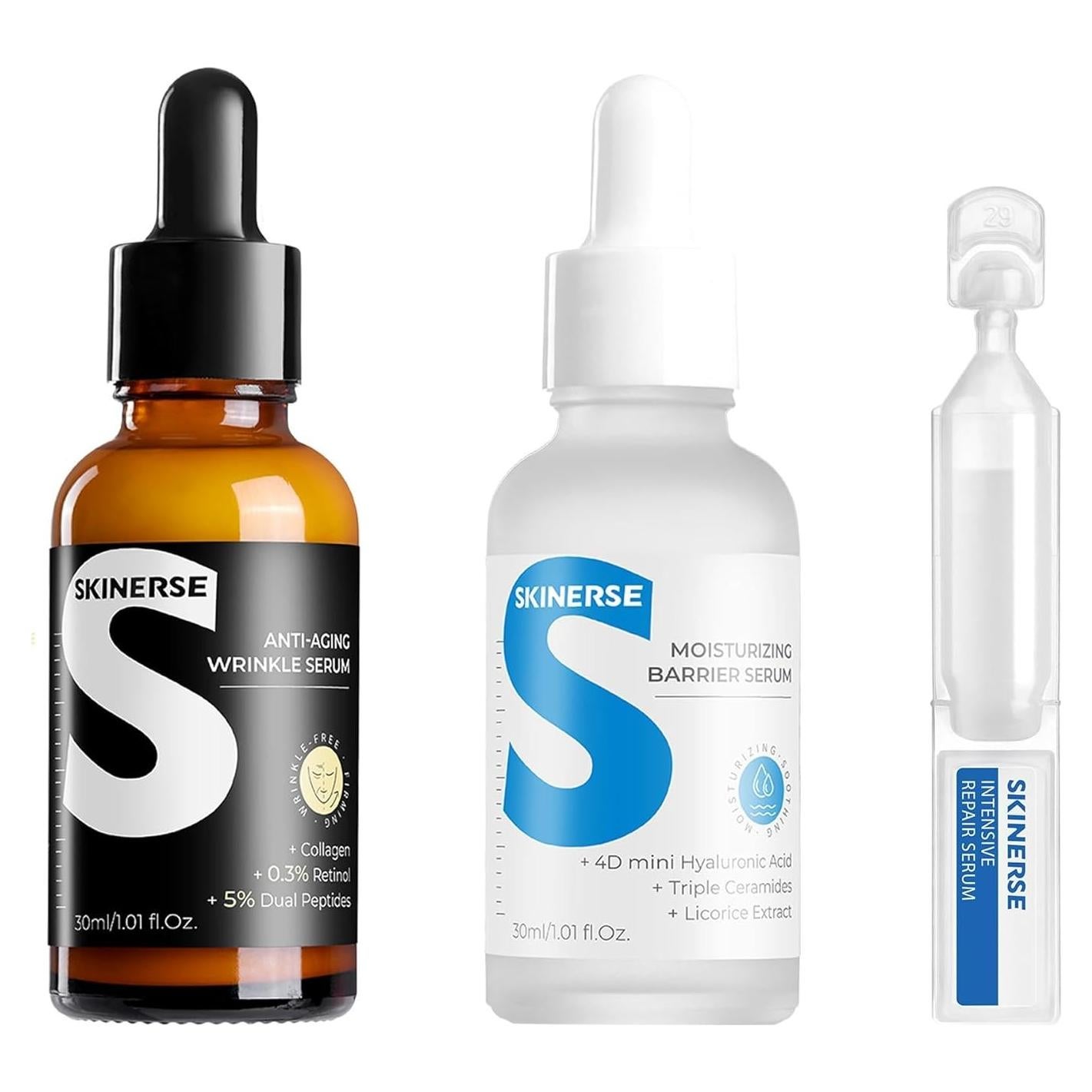 Set de 3 Esencias Skinerse - Sueros Antiarrugas y Calmantes