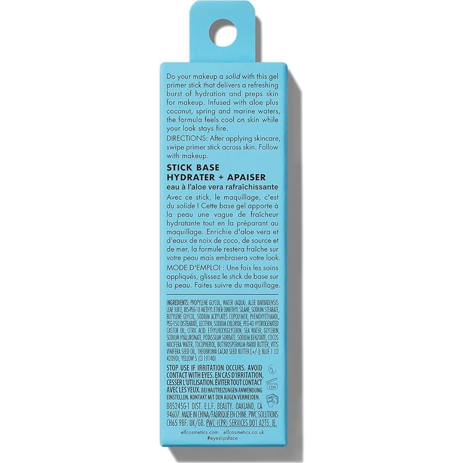 Stick Primer Hidratante e.l.f. 40g - Gel Refrescante para Maquillaje