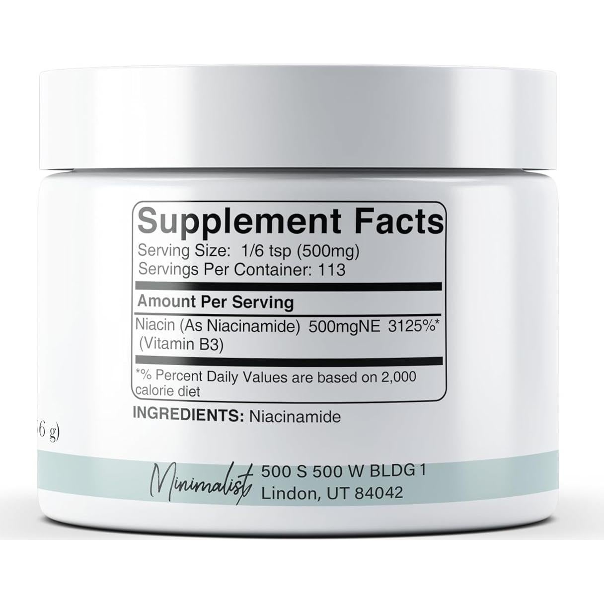 Polvo de Niacinamida Minimalista 56.7 g - Suplemento Dietético