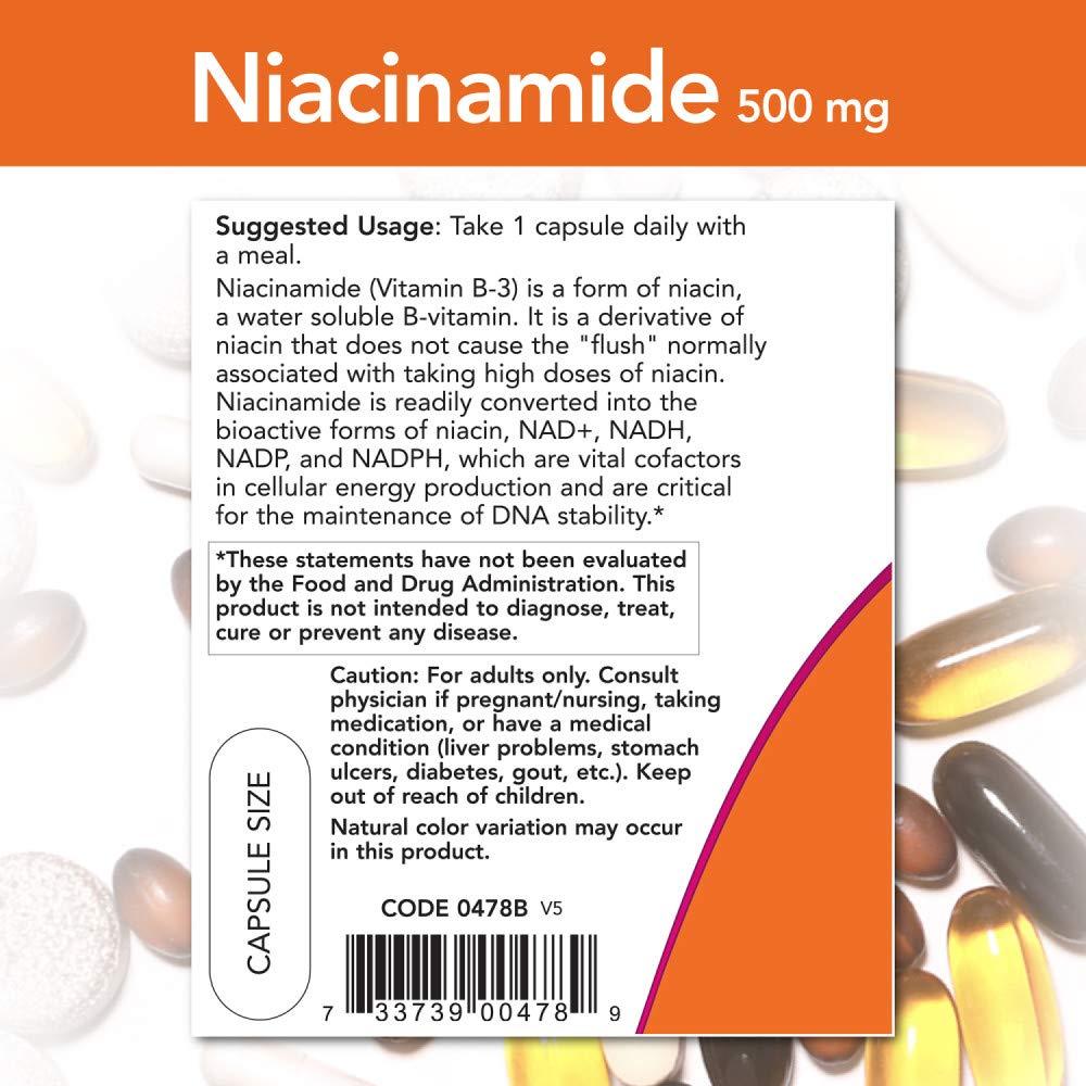 NOW Niacinamida 500mg 100 Cápsulas Vitamina B3