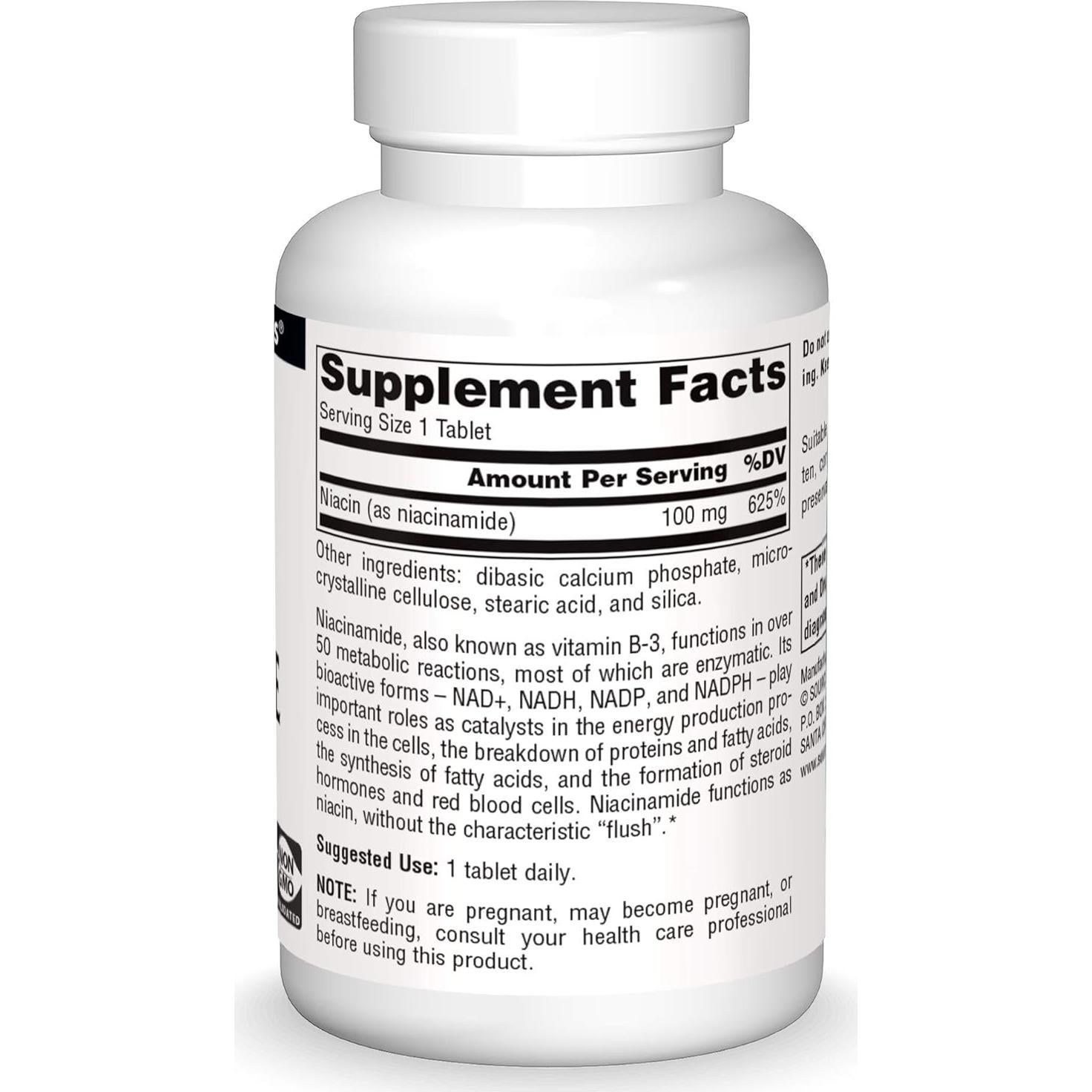 Suplemento Dietético Niacinamida B-3 Source Naturals 100 mg - 250 Tabletas