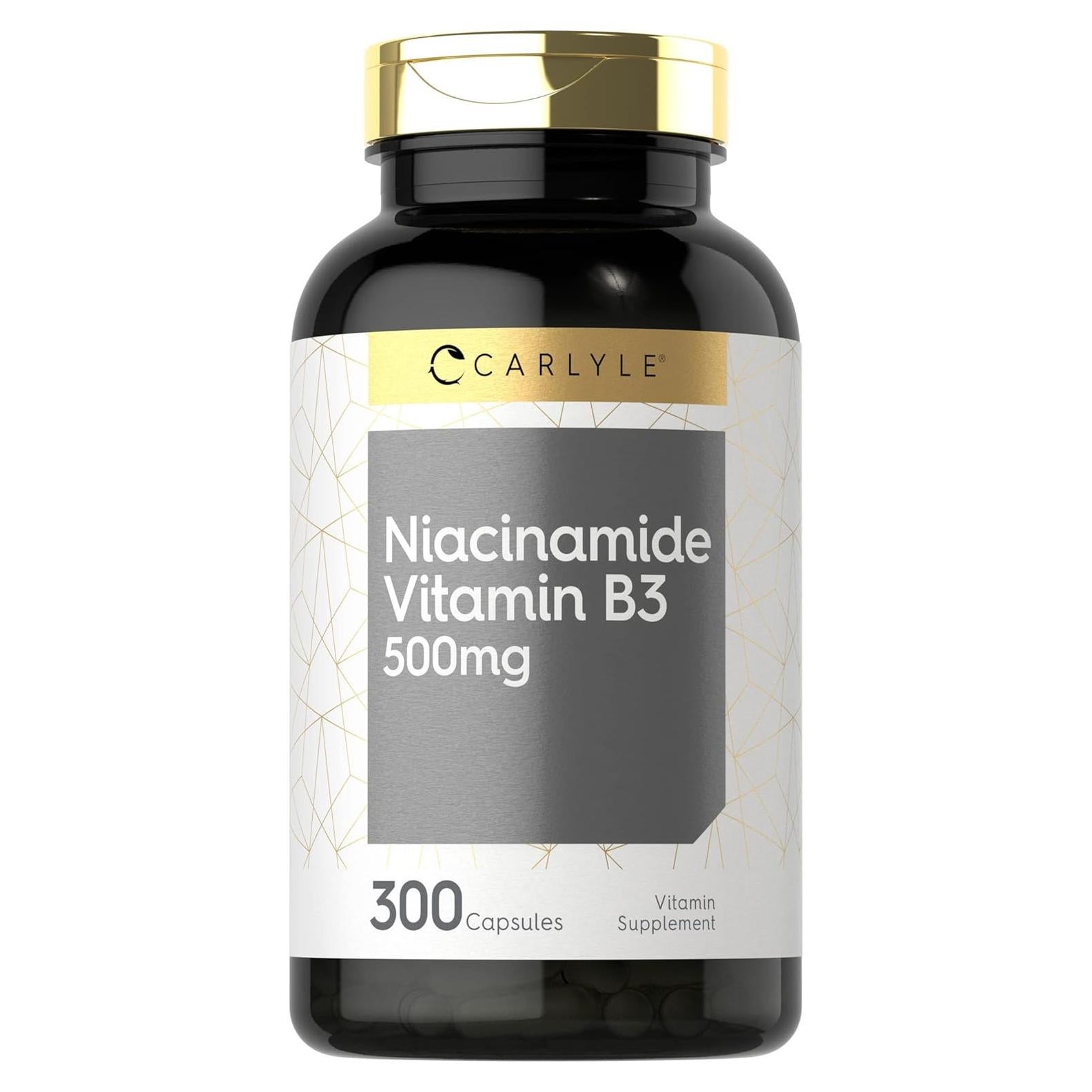 Cápsulas de Niacinamida Carlyle 500mg | Suplemento Sin Gluten