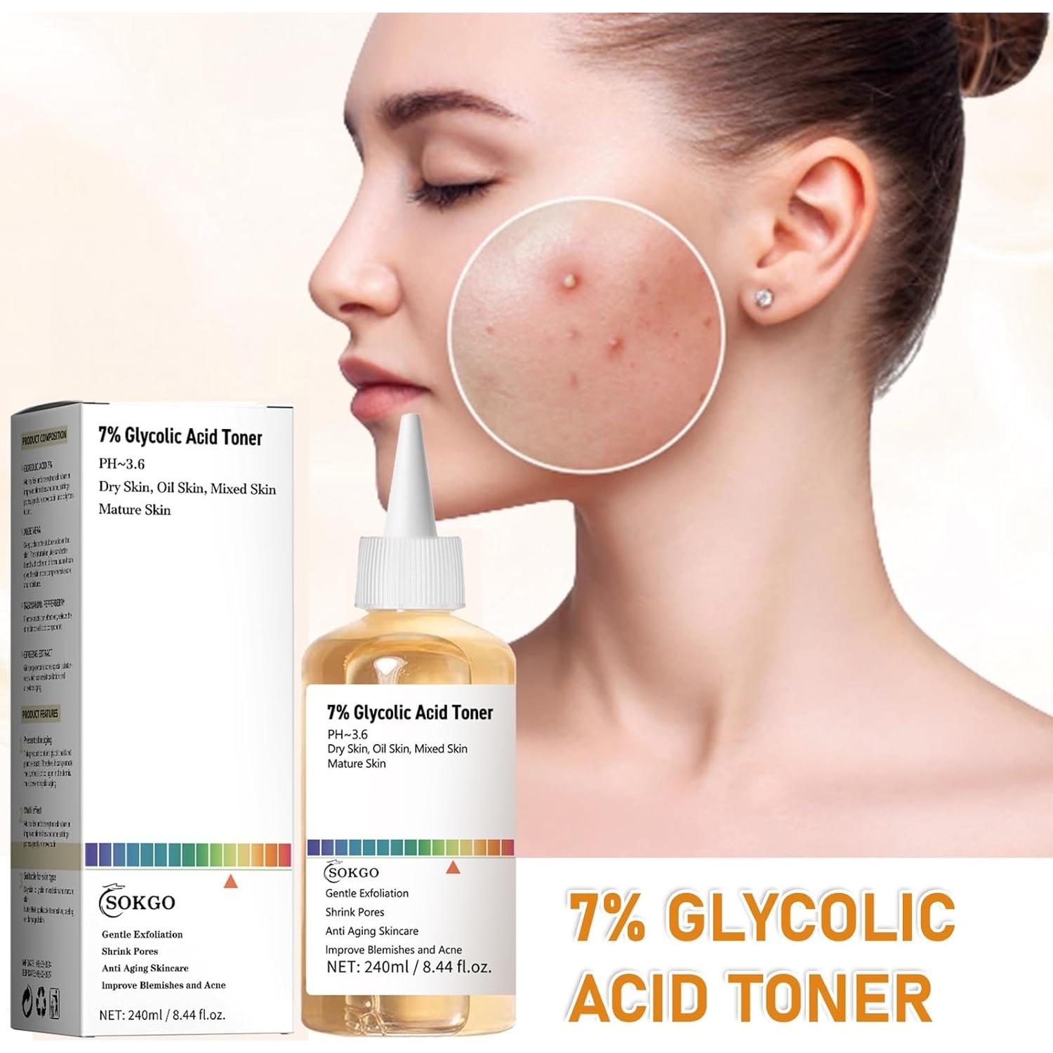 Tónico Exfoliante Facial Sokgo 249.84 ml Ácido Glicólico 7%