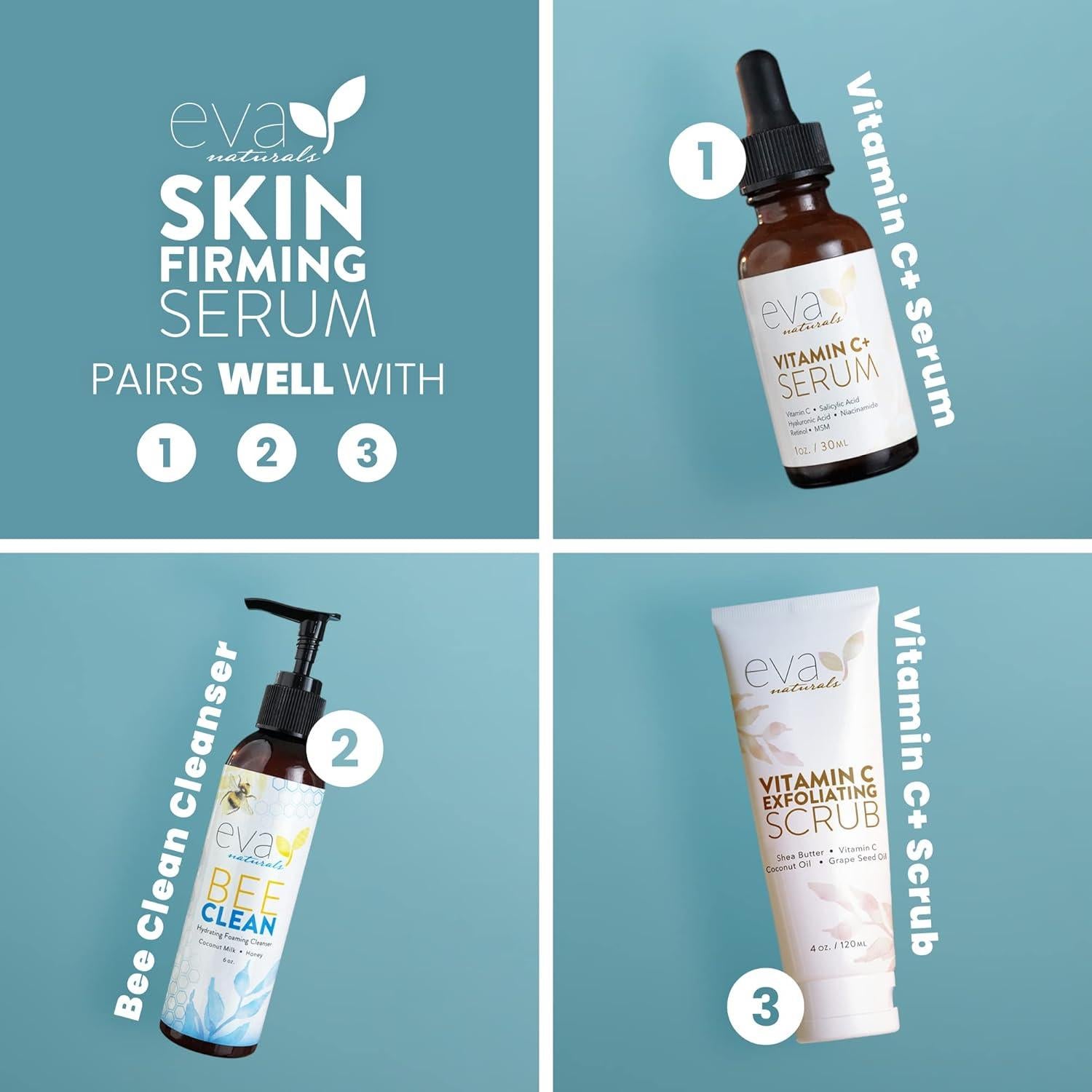 Suero Reafirmante de Piel Eva Naturals 29.57 ml con Niacinamida