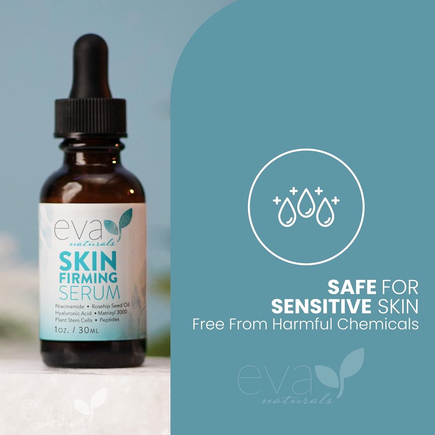 Suero Reafirmante de Piel Eva Naturals 29.57 ml con Niacinamida