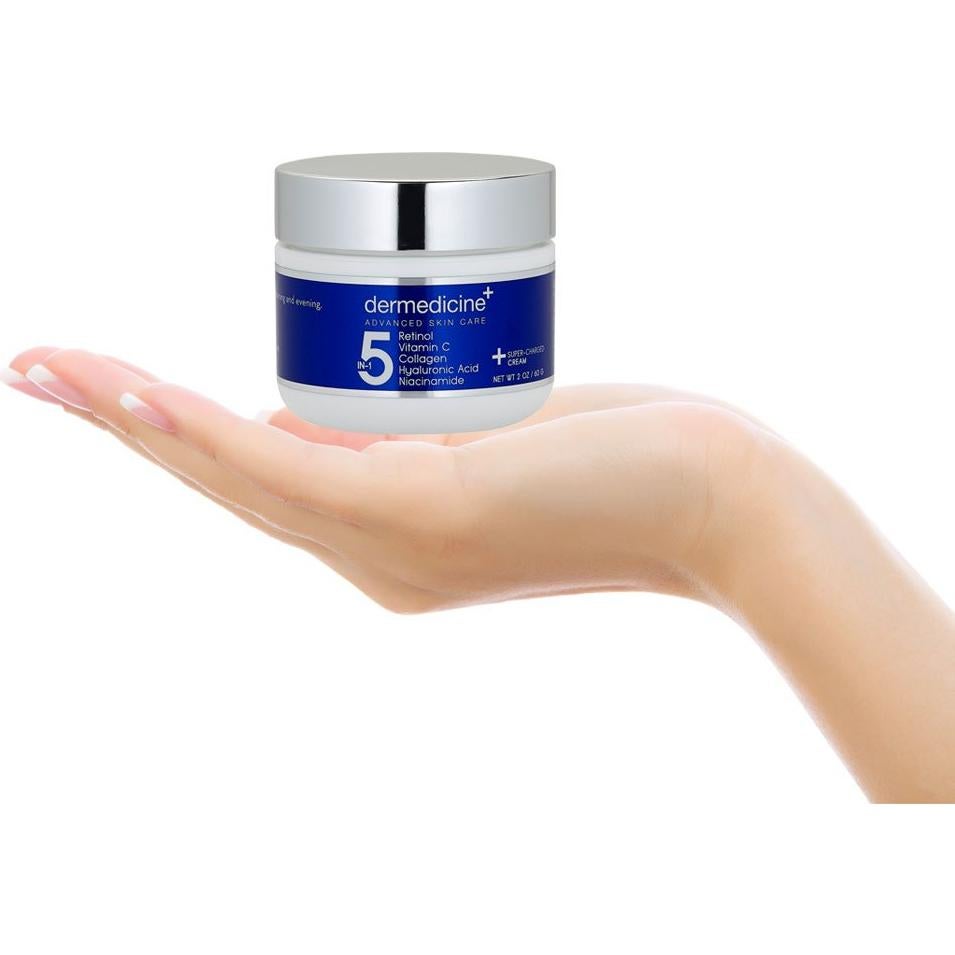 Crema Facial 5 en 1 Dermedicine 56.7 g - Retinol, Vitamina C, Colágeno, Ácido Hialurónico, Niacinamida
