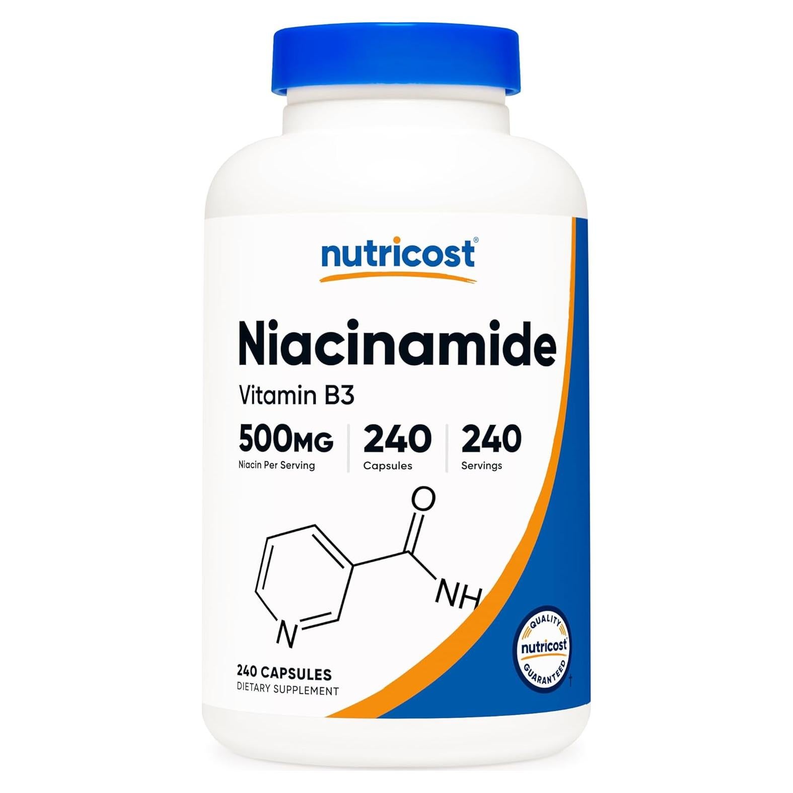 Nutricost Niacinamida 500mg 240 Cápsulas Sin Enrojecimiento