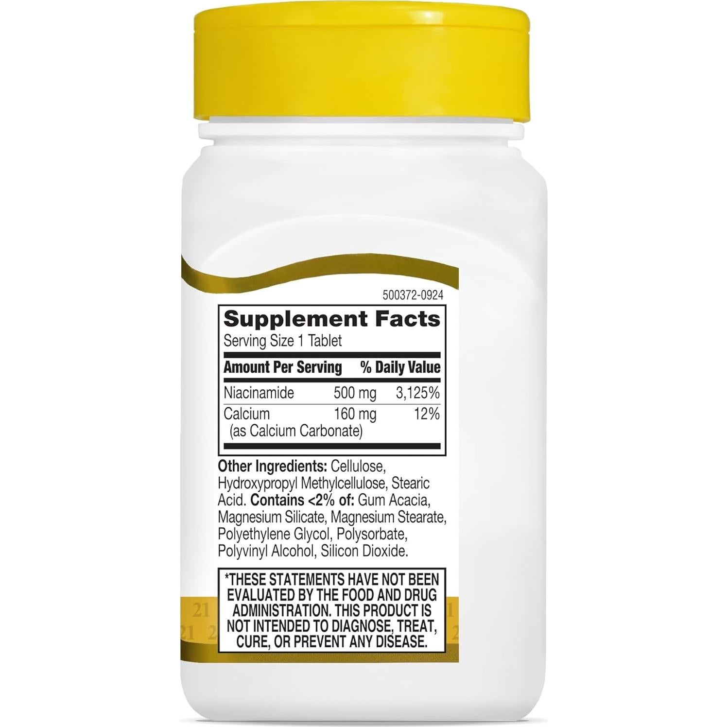 Tabletas de Niacinamida 500 mg 21st Century - 110 Conteo