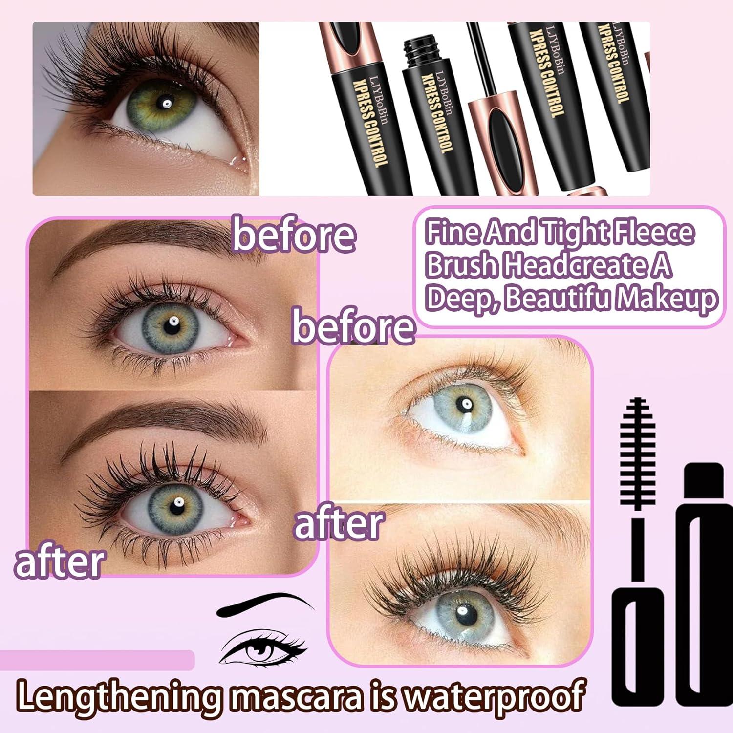 Máscara de Pestañas Negra Impermeable LJYBoBin 2 Piezas