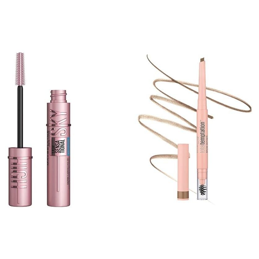 Paquete de Maquillaje Maybelline: Lápiz Cejas + Máscara Waterproof
