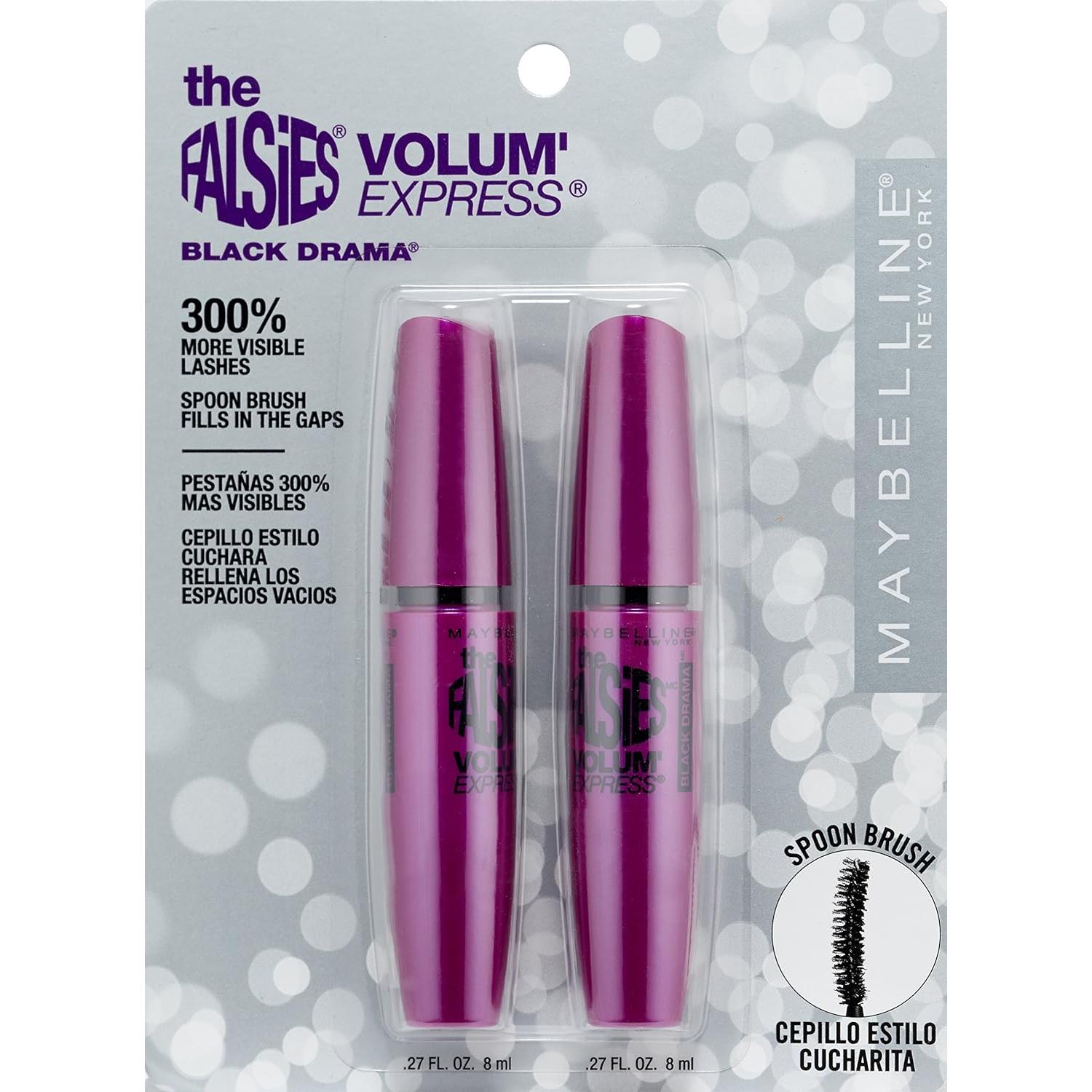 Máscara Lavable Volum' Express Falsies Maybelline 7.39 ml x2