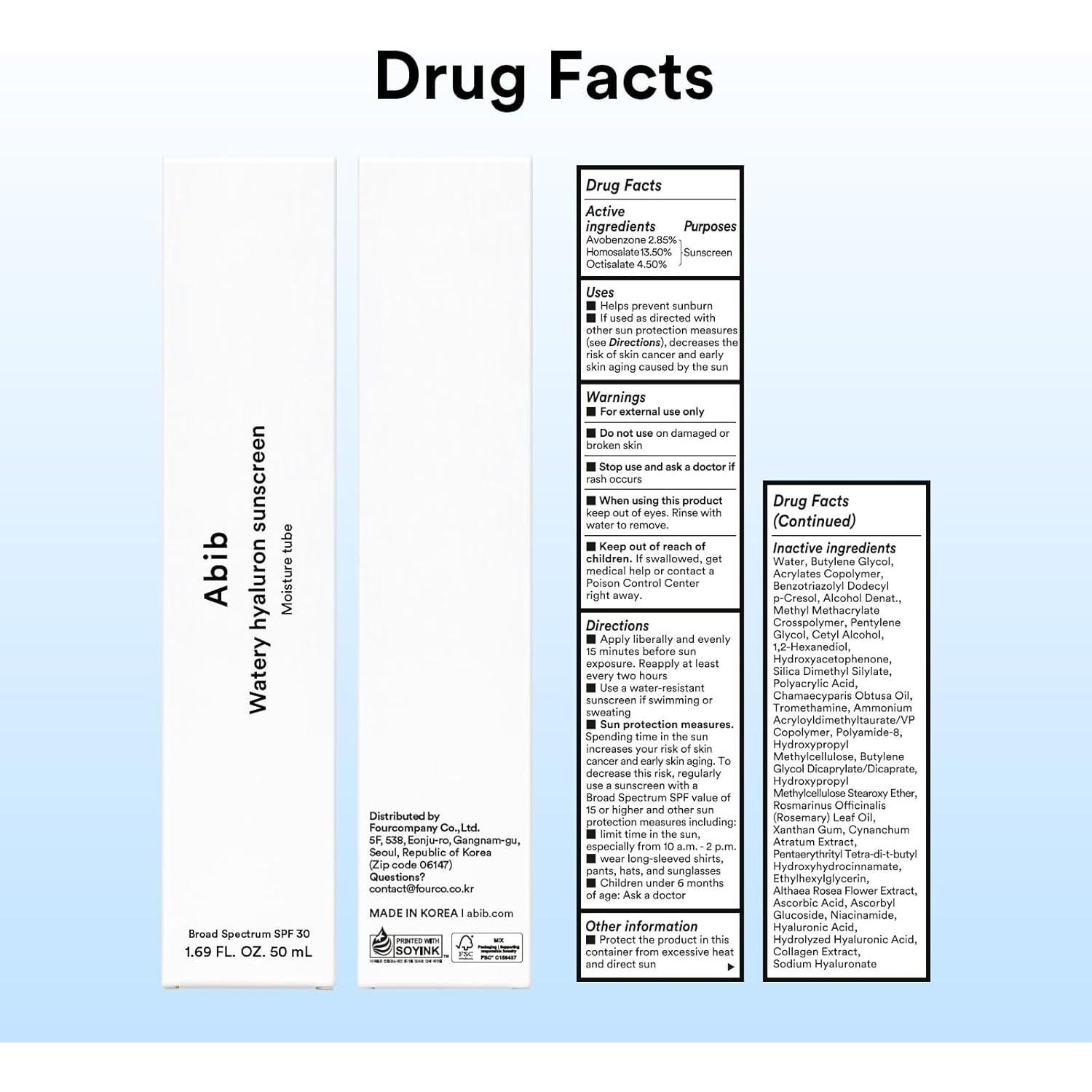 Protector Solar Hidratante Abib SPF 30 50ml Sin Marca Blanca