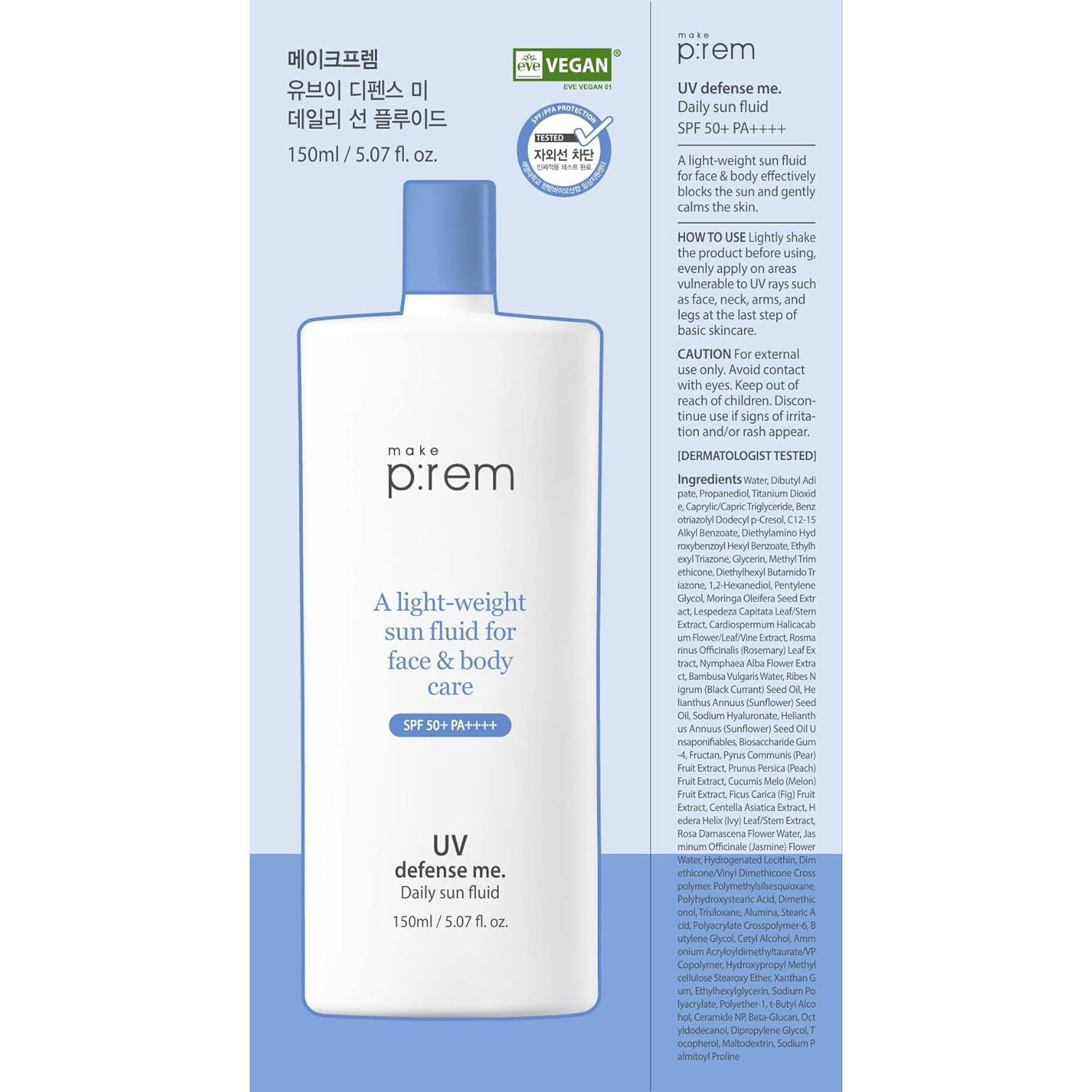 Protector Solar Make P:rem Vegano SPF 50+ Hidratante 50ml