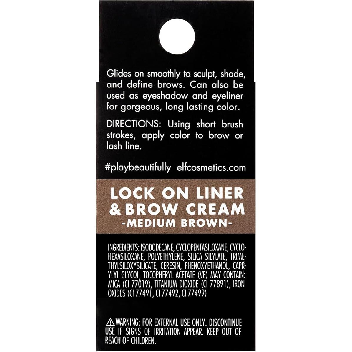 Crema para Cejas e.l.f. Lock On Marrón Medio 5.5g