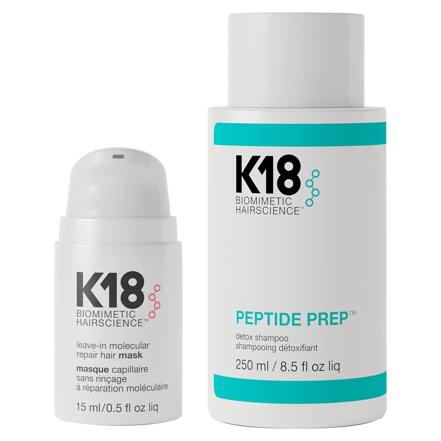 Kit de Reparación Capilar K18 - Mascarilla 15ml y Champú 240ml