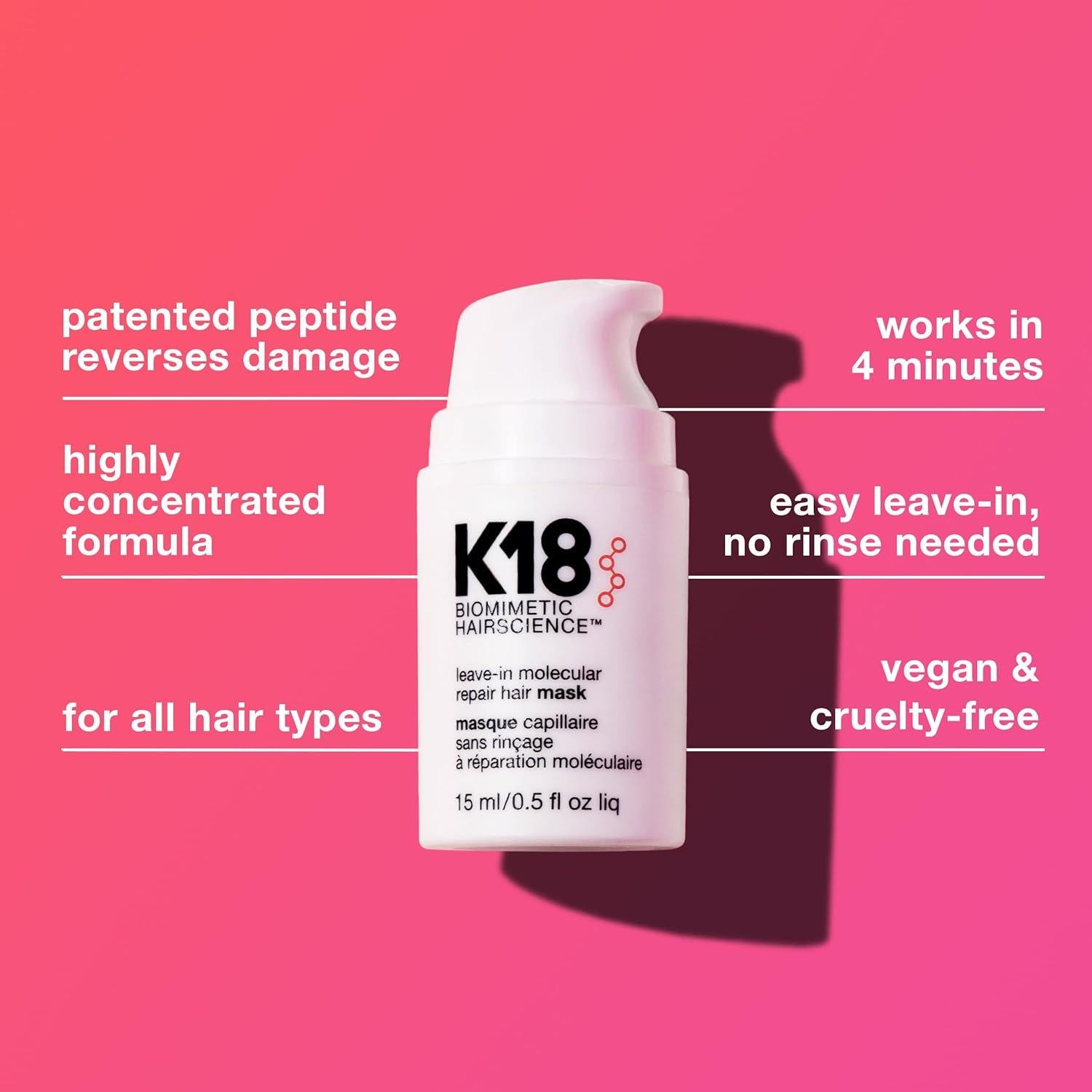 K18 Mascarilla Capilar Reparadora 15ml y Aceite 30ml