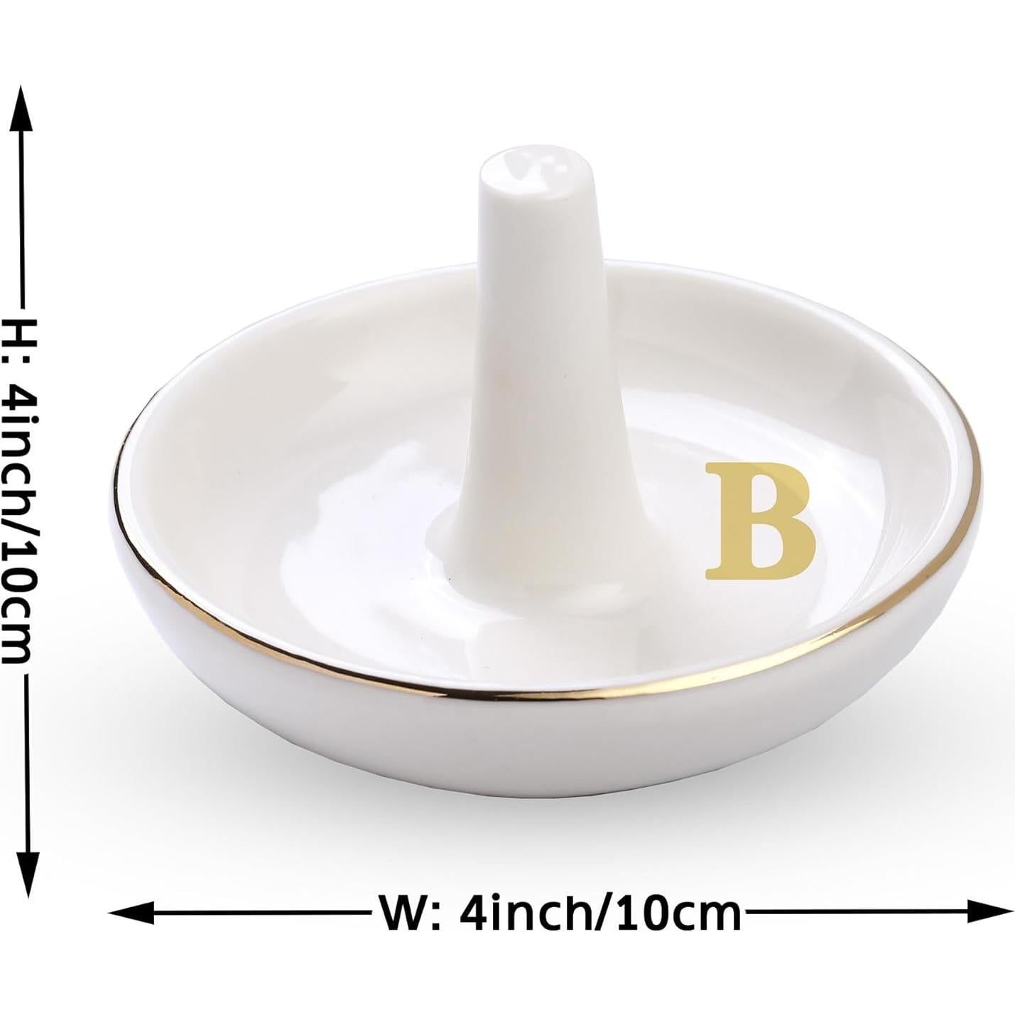Plato Soporte para Anillos LZBALUYO Inicial B Cerámica