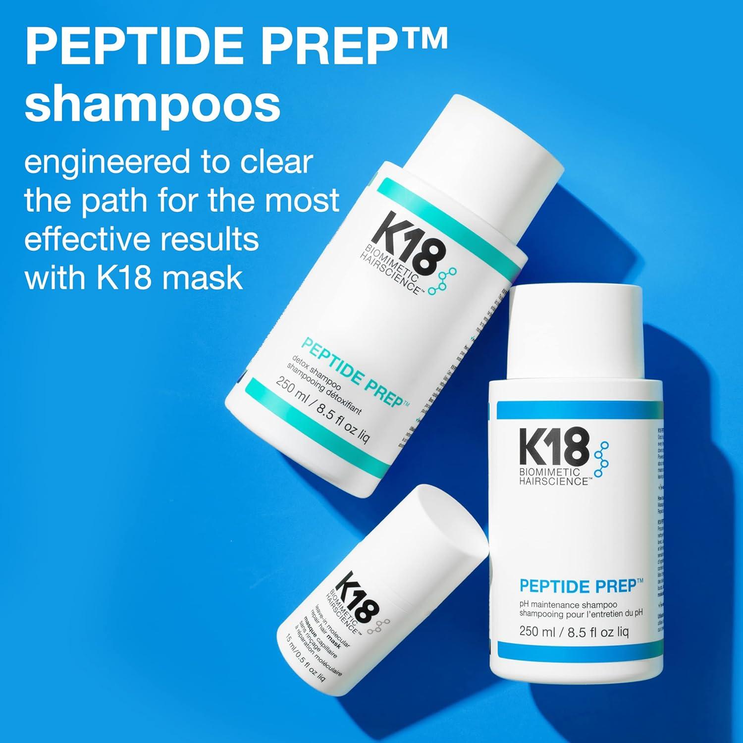 K18 Paquete de Cuidado Capilar - Mascarilla 15ml, Champú 240ml, Aceite 30ml