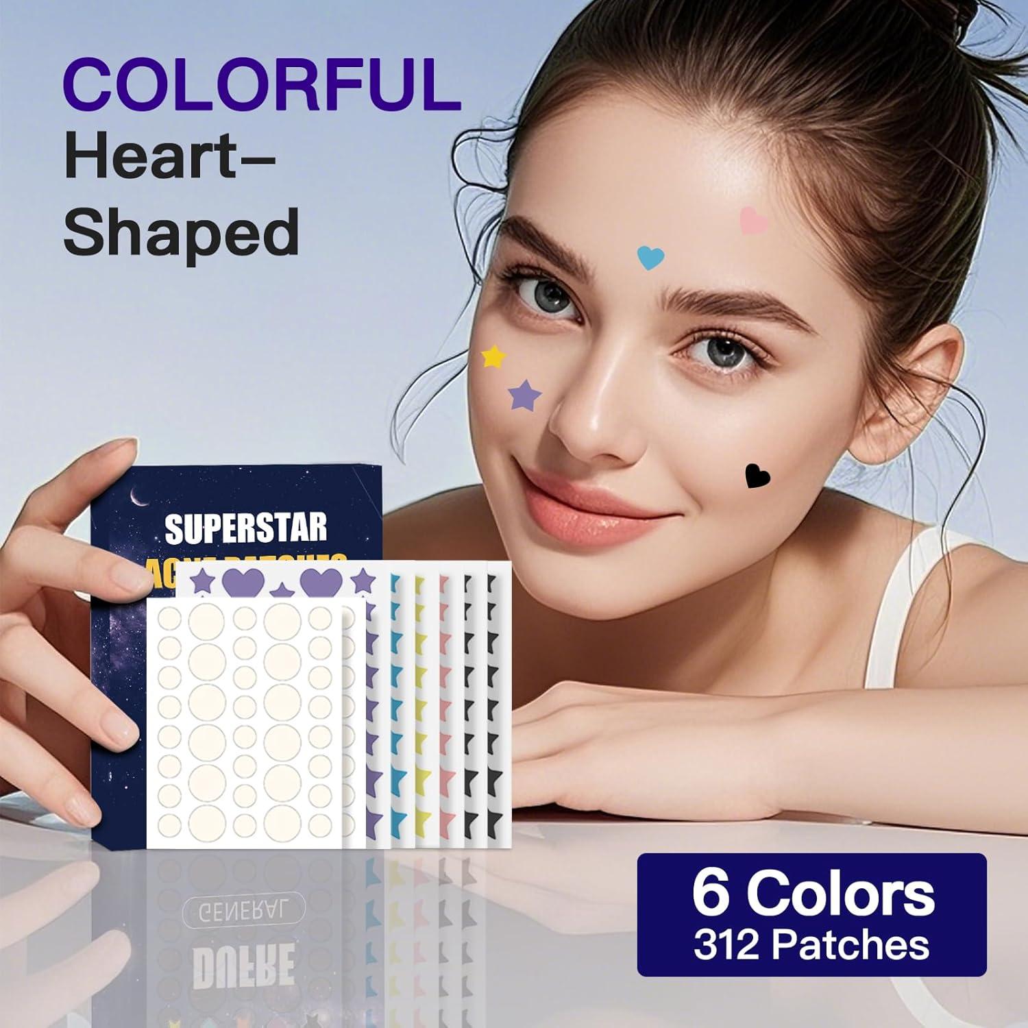 Parches para Acné Hidrocoloide 312CT - Ácido Salicílico, 5 Tamaños, 6 Colores