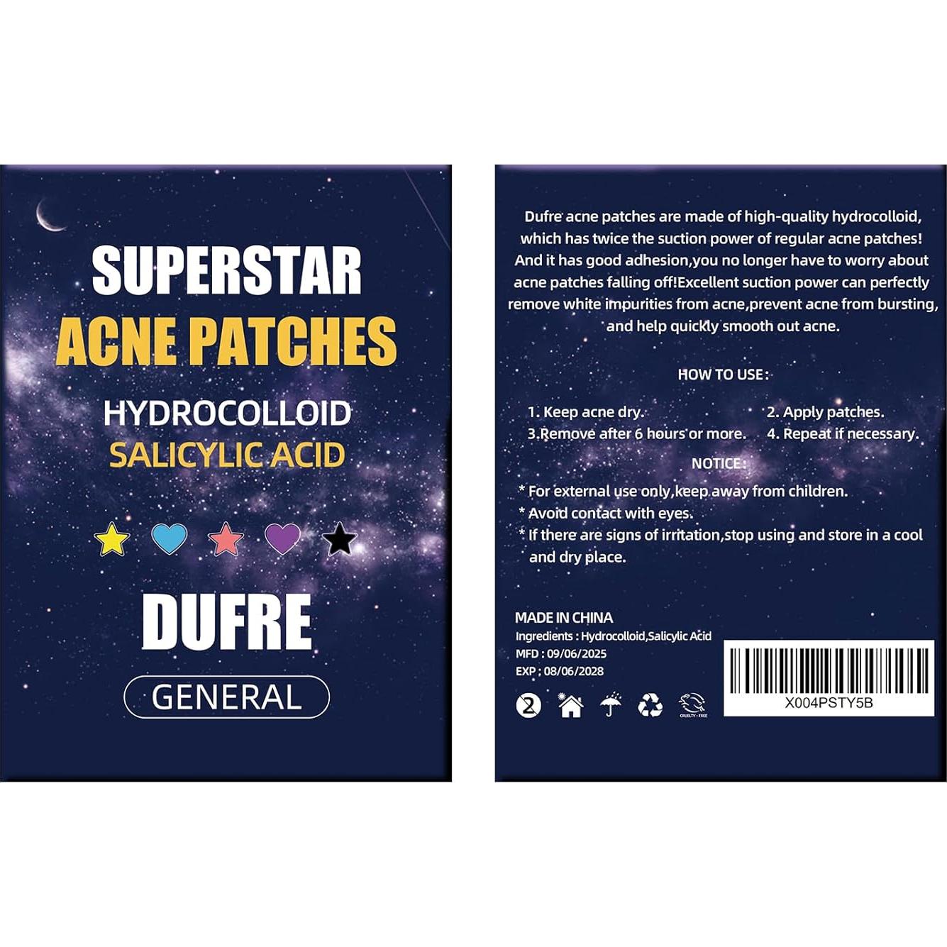 Parches para Acné Hidrocoloide 312CT - Ácido Salicílico, 5 Tamaños, 6 Colores