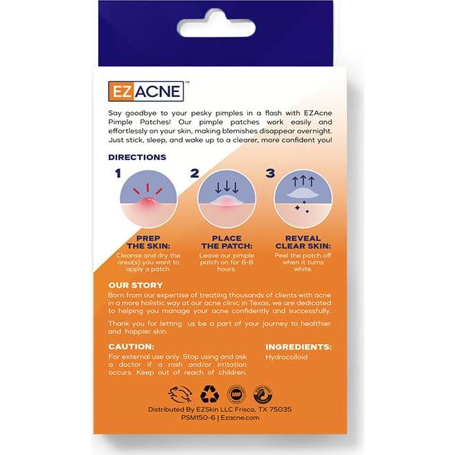 Parches para Granos Extra Grandes EZACNE - Hidrocoloide Médico (5 Unidades)