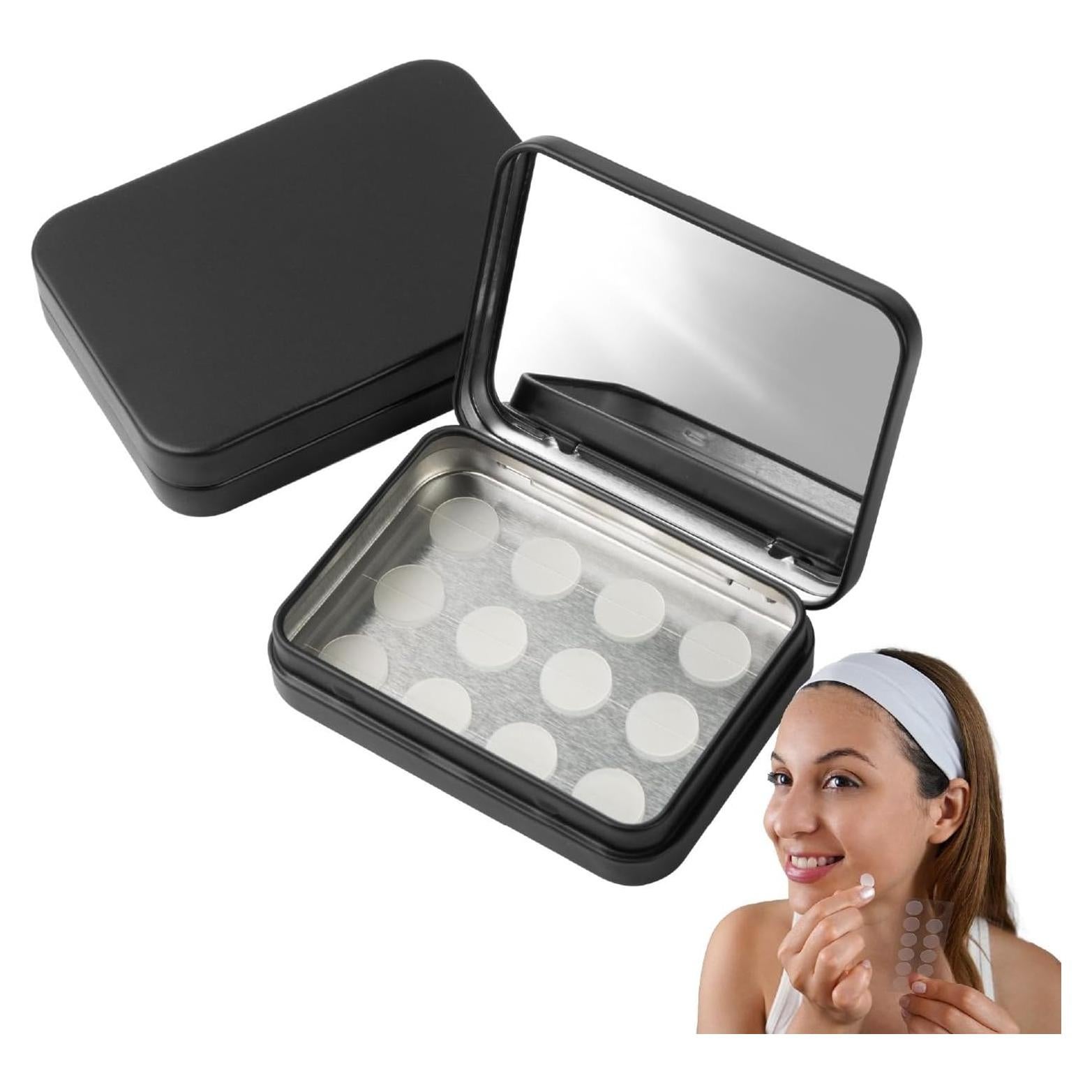 Estuche para Parches de Acné IMPRESA - Metal Negro Mate - 2 Piezas