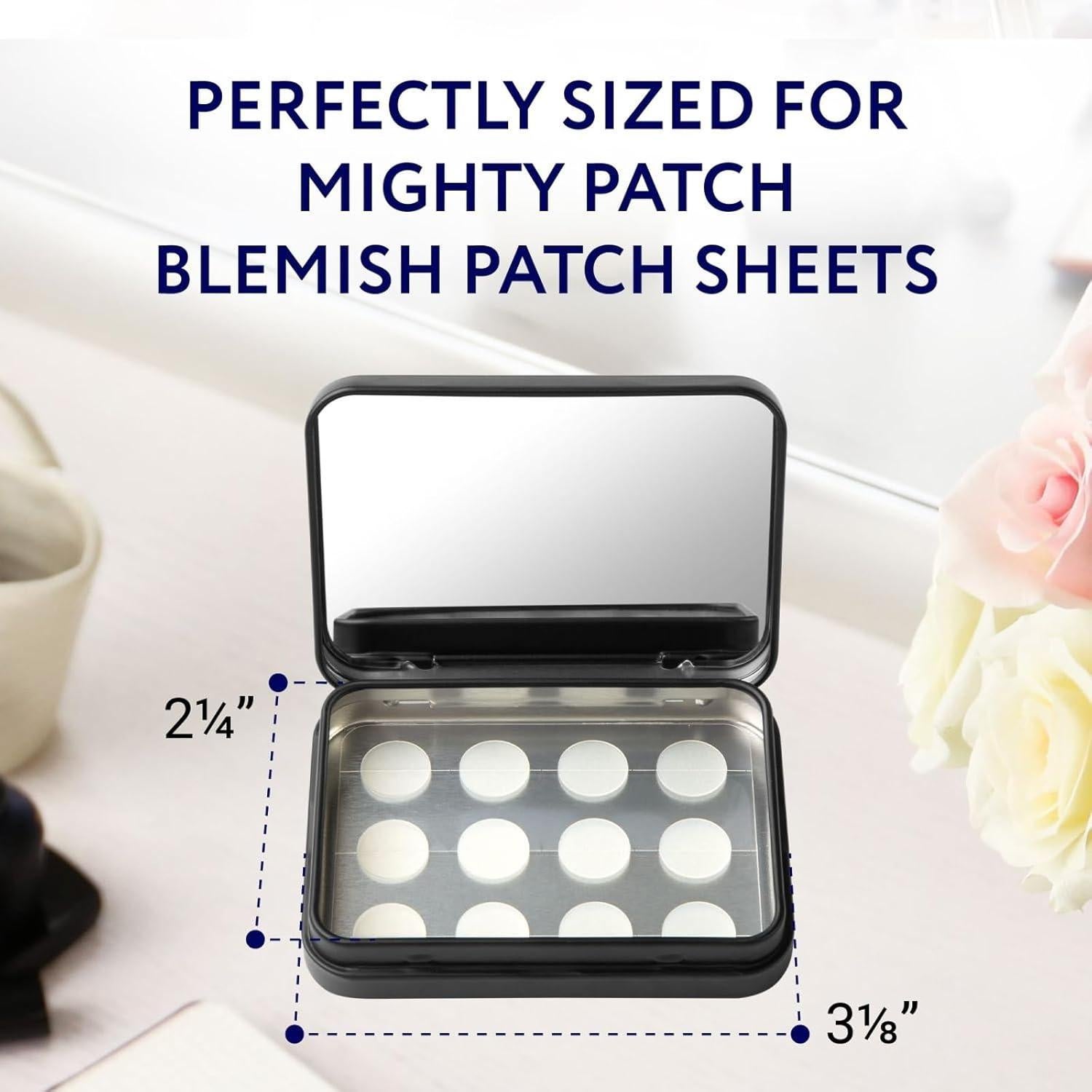 Estuche para Parches de Acné IMPRESA - Metal Negro Mate - 2 Piezas