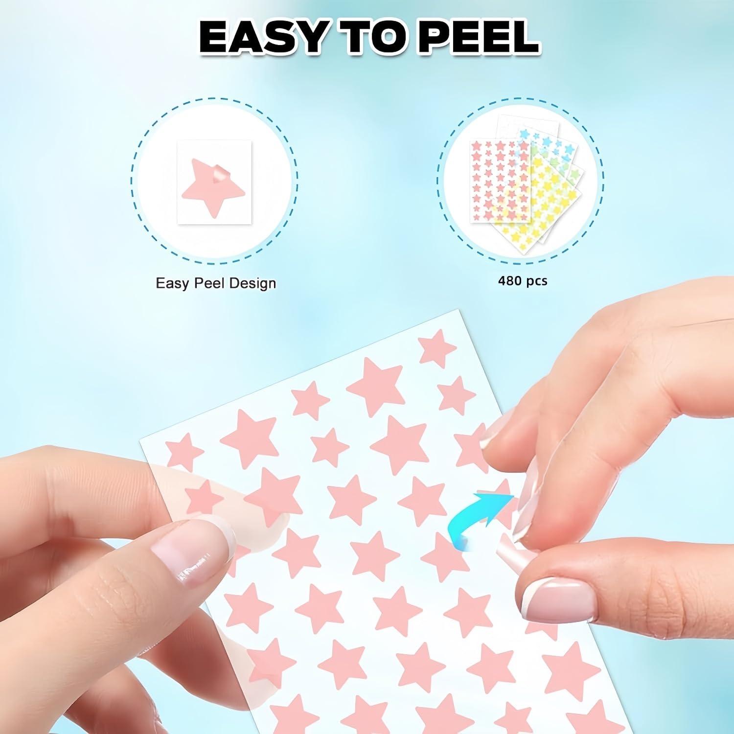 Parche Estrella para Espinillas TIKMNO - 480 Pcs Hidrocoloide