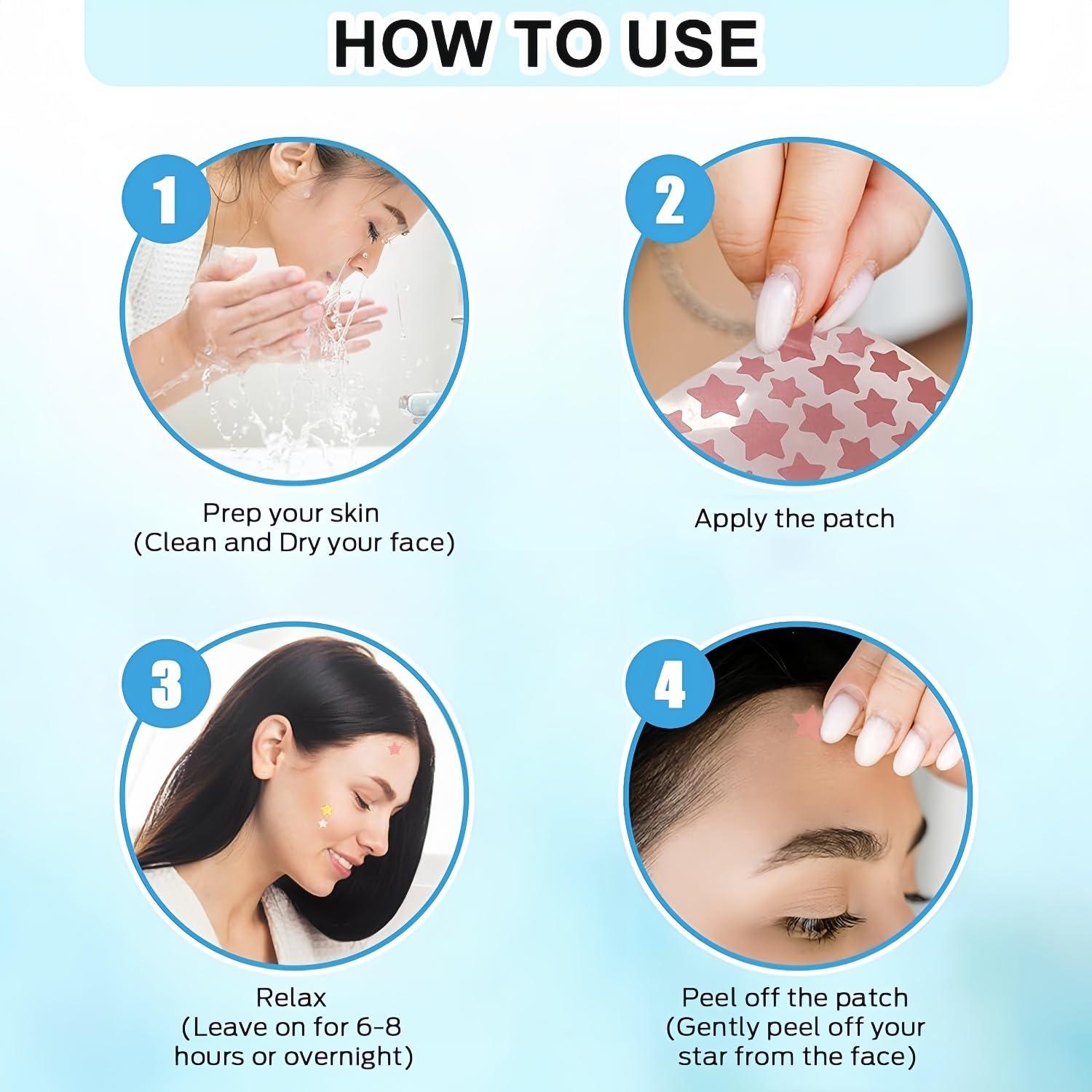 Parche Estrella para Espinillas TIKMNO - 480 Pcs Hidrocoloide