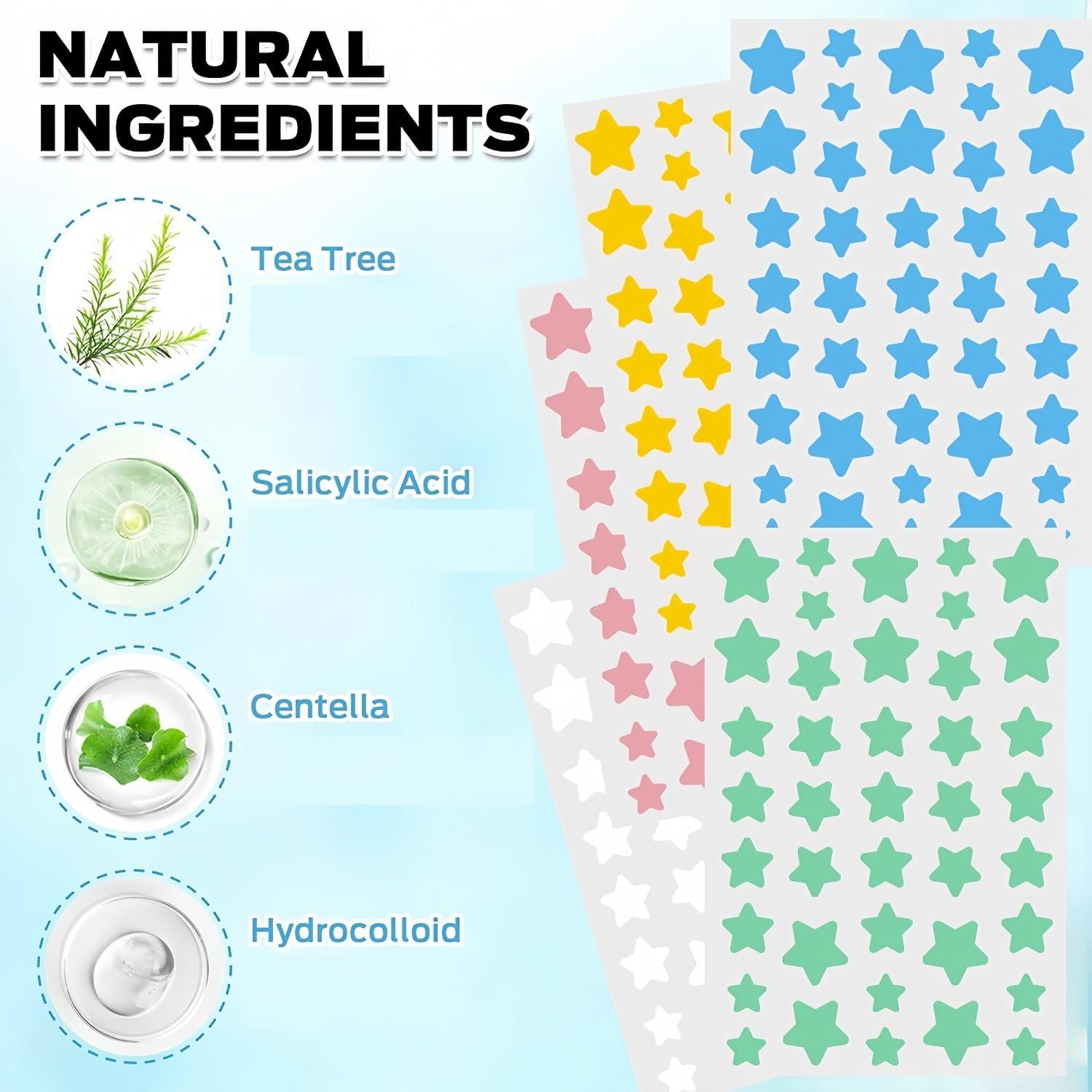 Parche Estrella para Espinillas TIKMNO - 480 Pcs Hidrocoloide